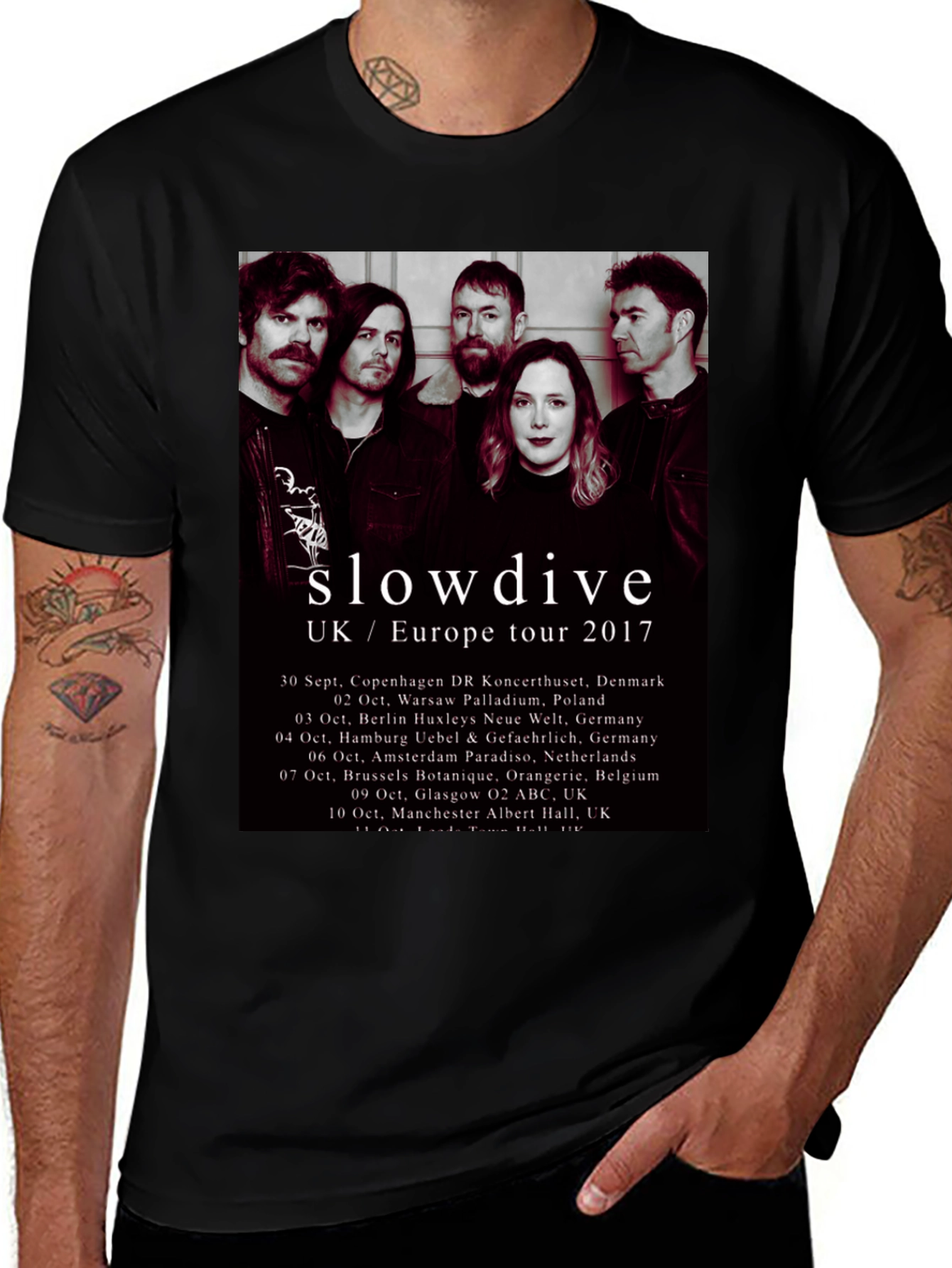Variant 14 of Slowdive UK/Europe Tour 2017 Black T-Shirt