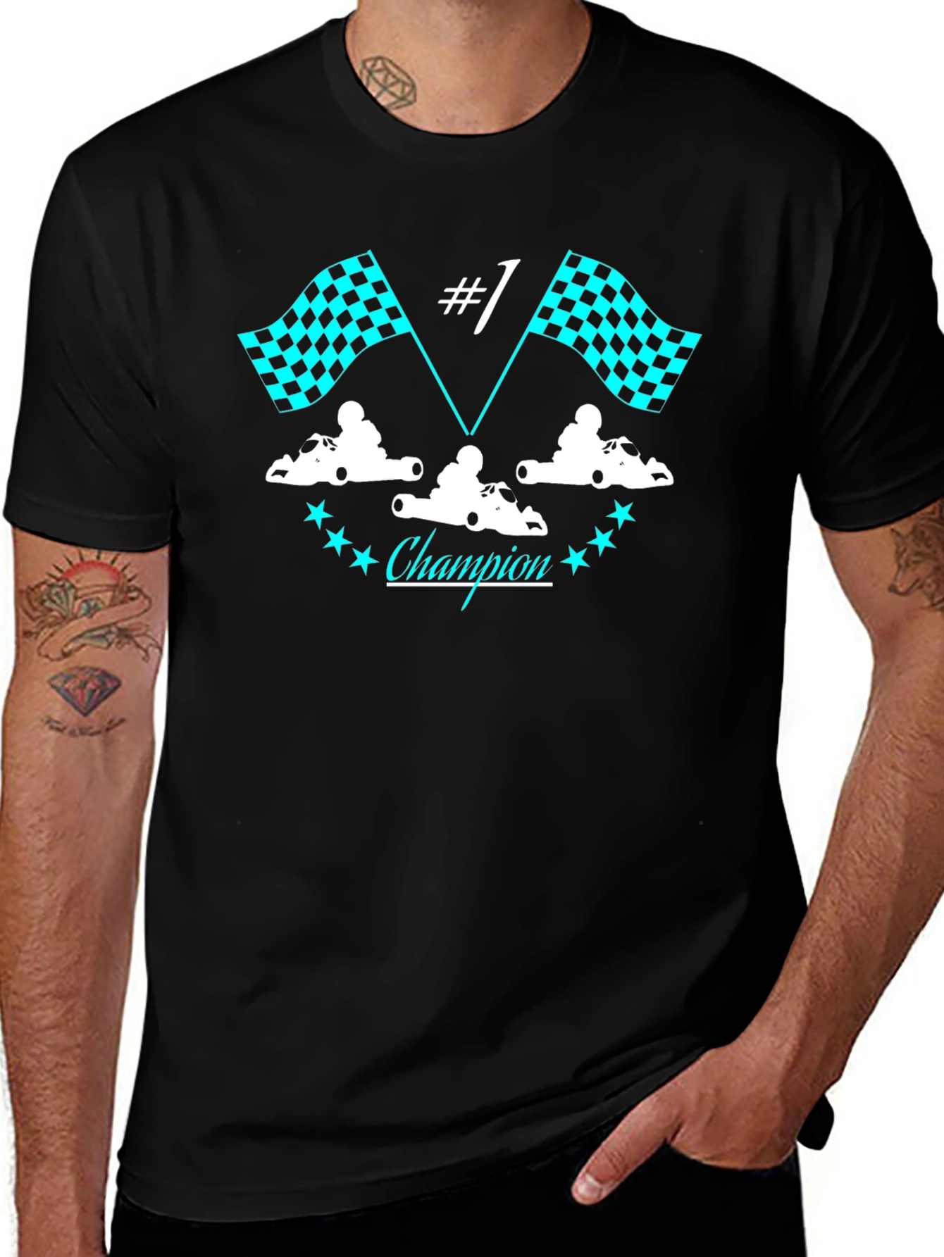 Variant 7 of Champion #1 Racing Kart T-Shirt