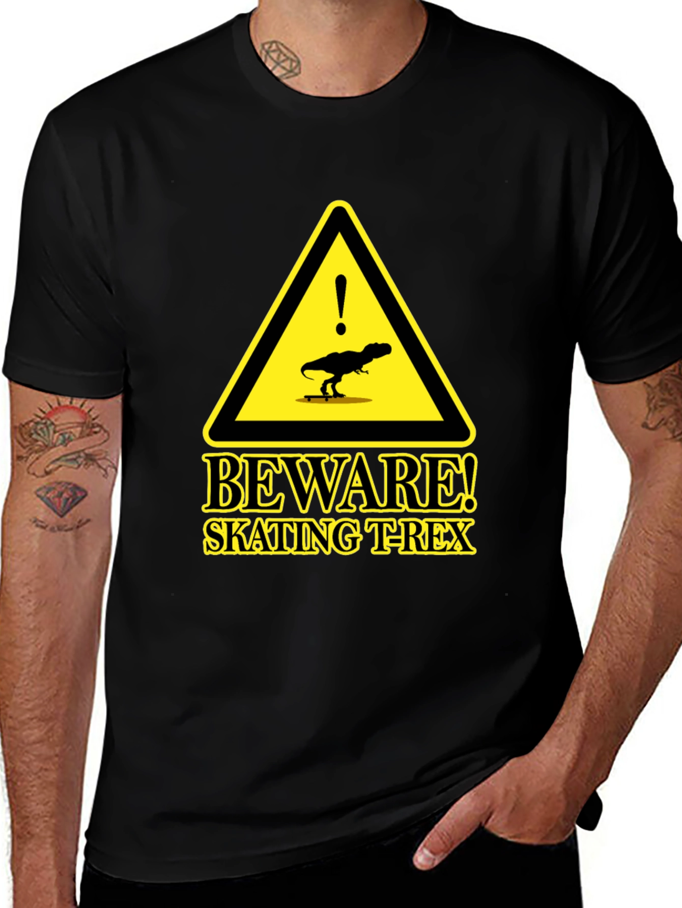 Beware Skating T-Rex Black T-Shirt