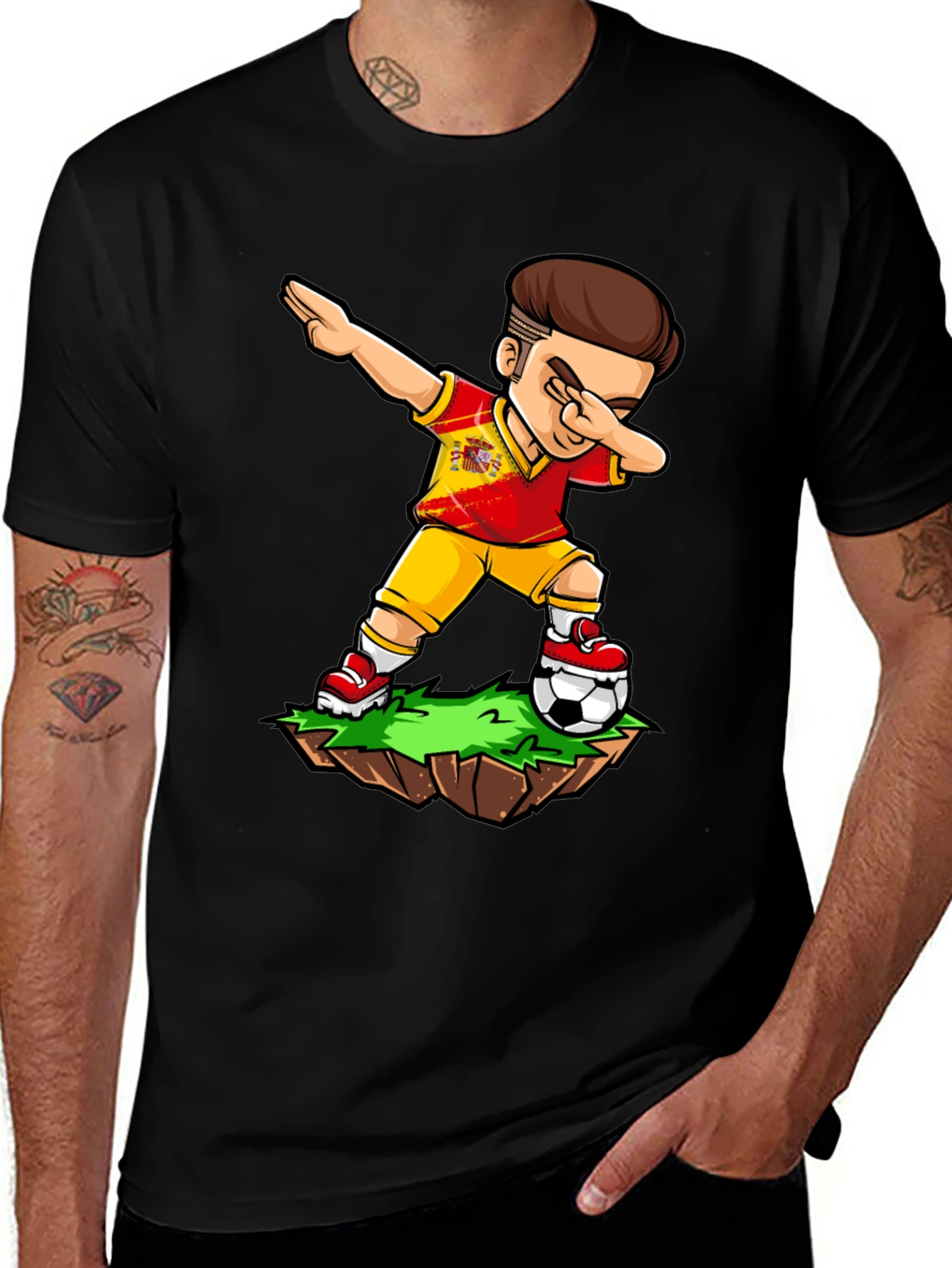 Variant 6 of Spain Soccer Dab T-Shirt - Novelty Graphic Tee