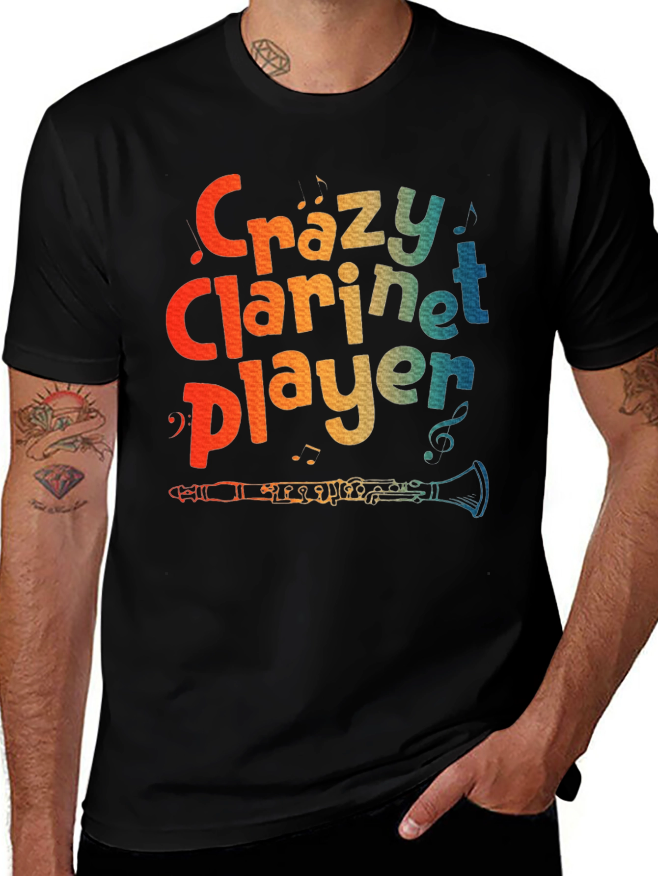 Variant 15 of Crazy Clarinet Player T-Shirt - Music Lover Tee