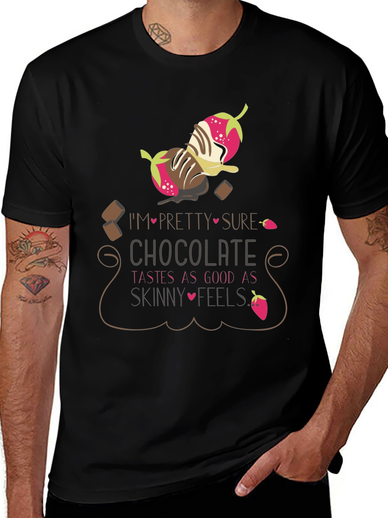 Variant 25 of Chocolate Lover T-Shirt: Tastes As Good As Skinny Feels