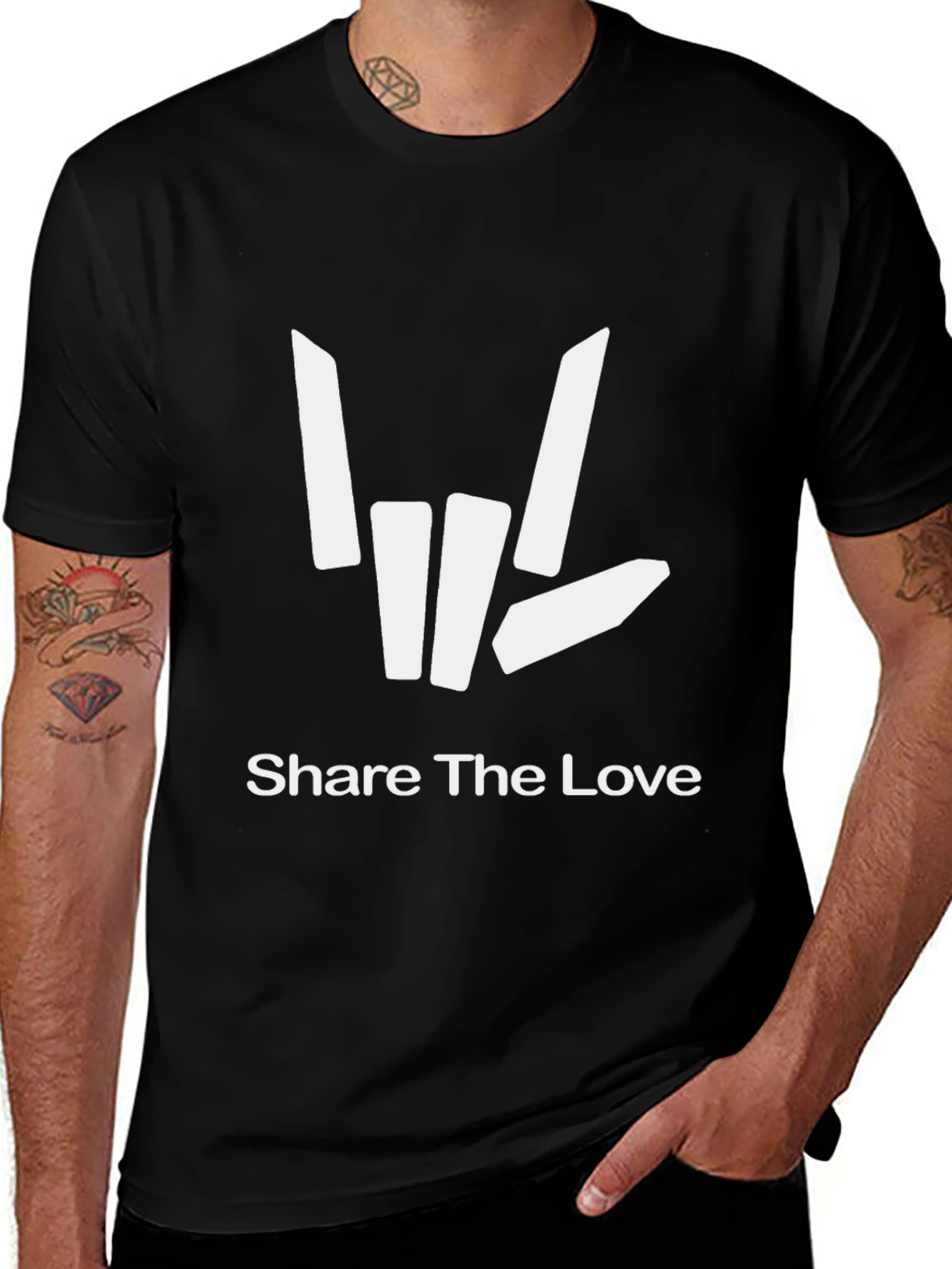 Variant 23 of Share The Love Black T-Shirt