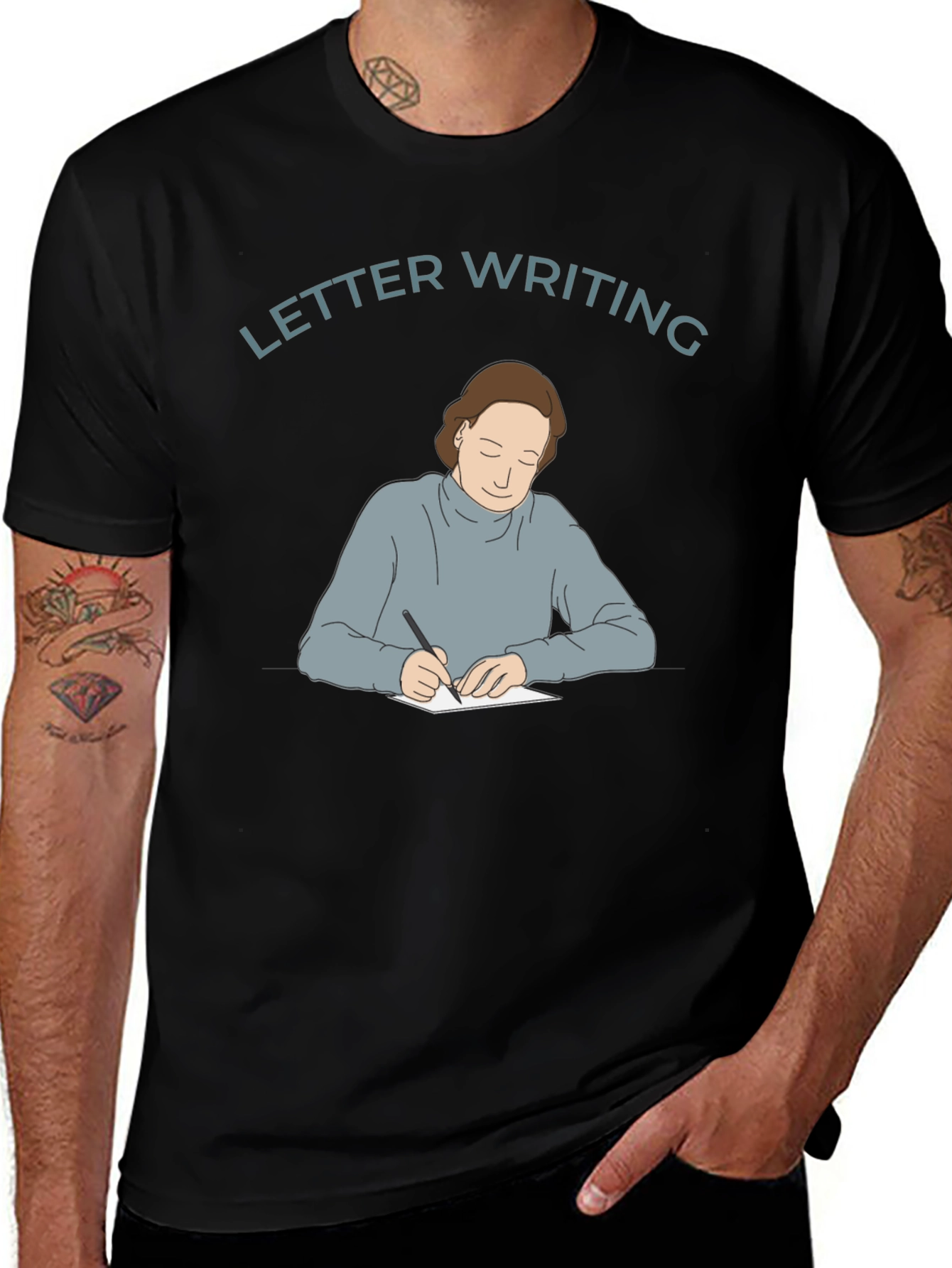 Variant 11 of Letter Writing Graphic Tee - Unisex Crewneck