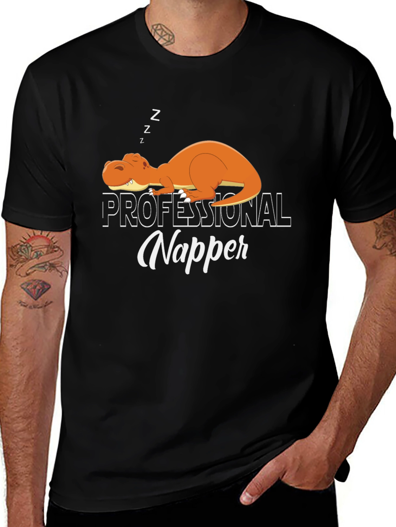 Professional Napper T-Rex Graphic T-Shirt