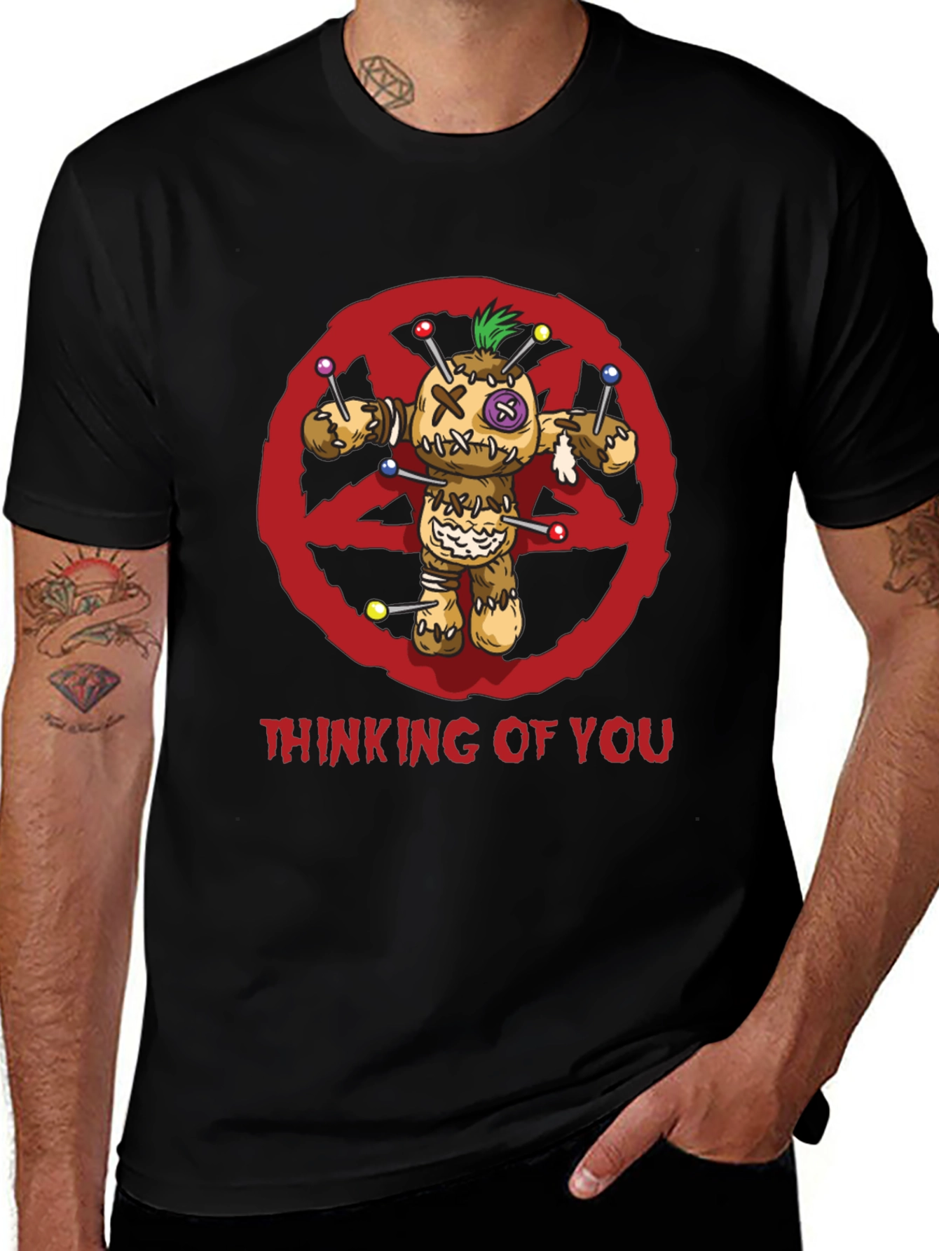 Variant 9 of Voodoo Doll Graphic Tee - Thinking of You T-Shirt