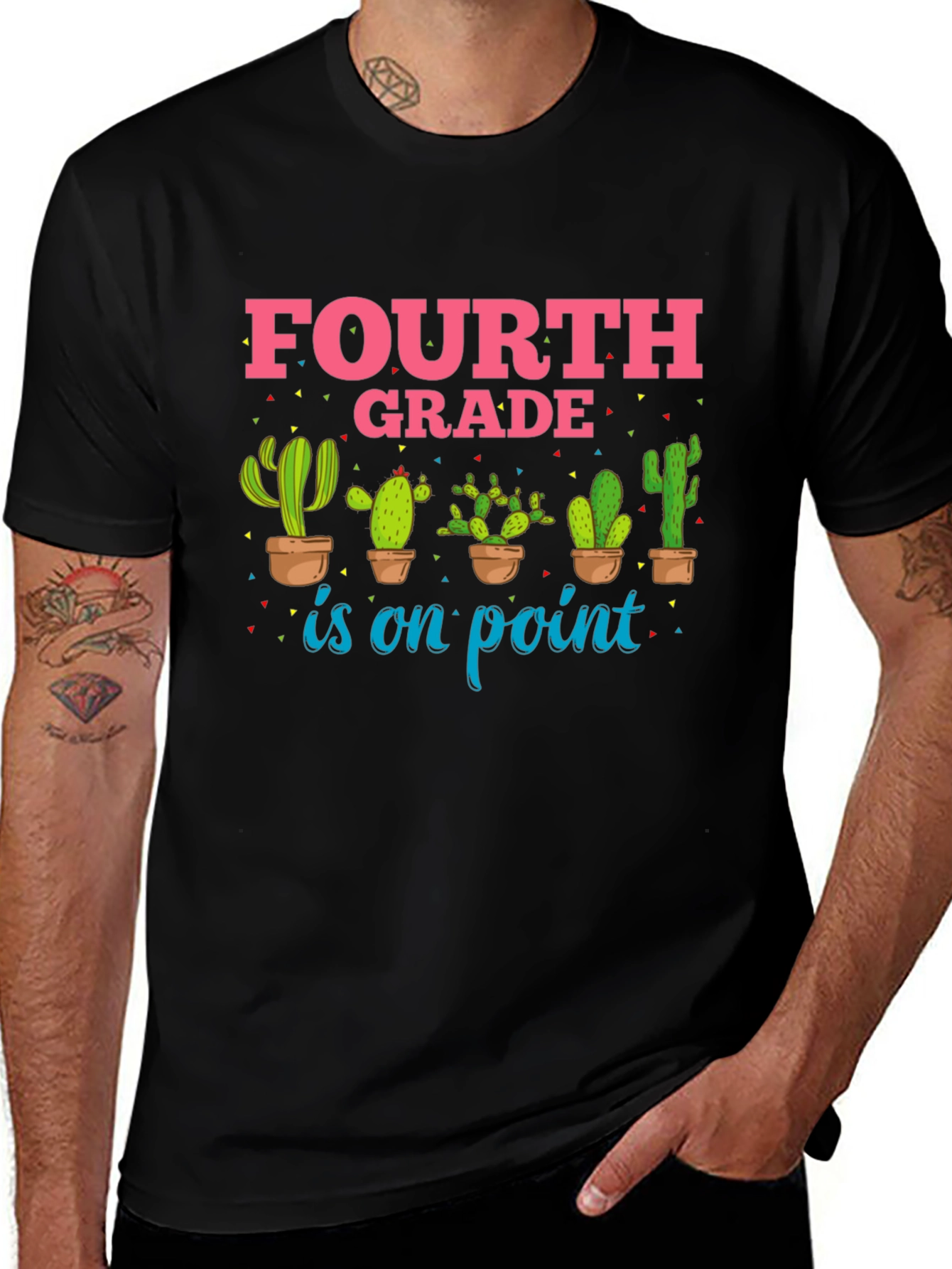 Fourth Grade Cactus Graphic T-Shirt