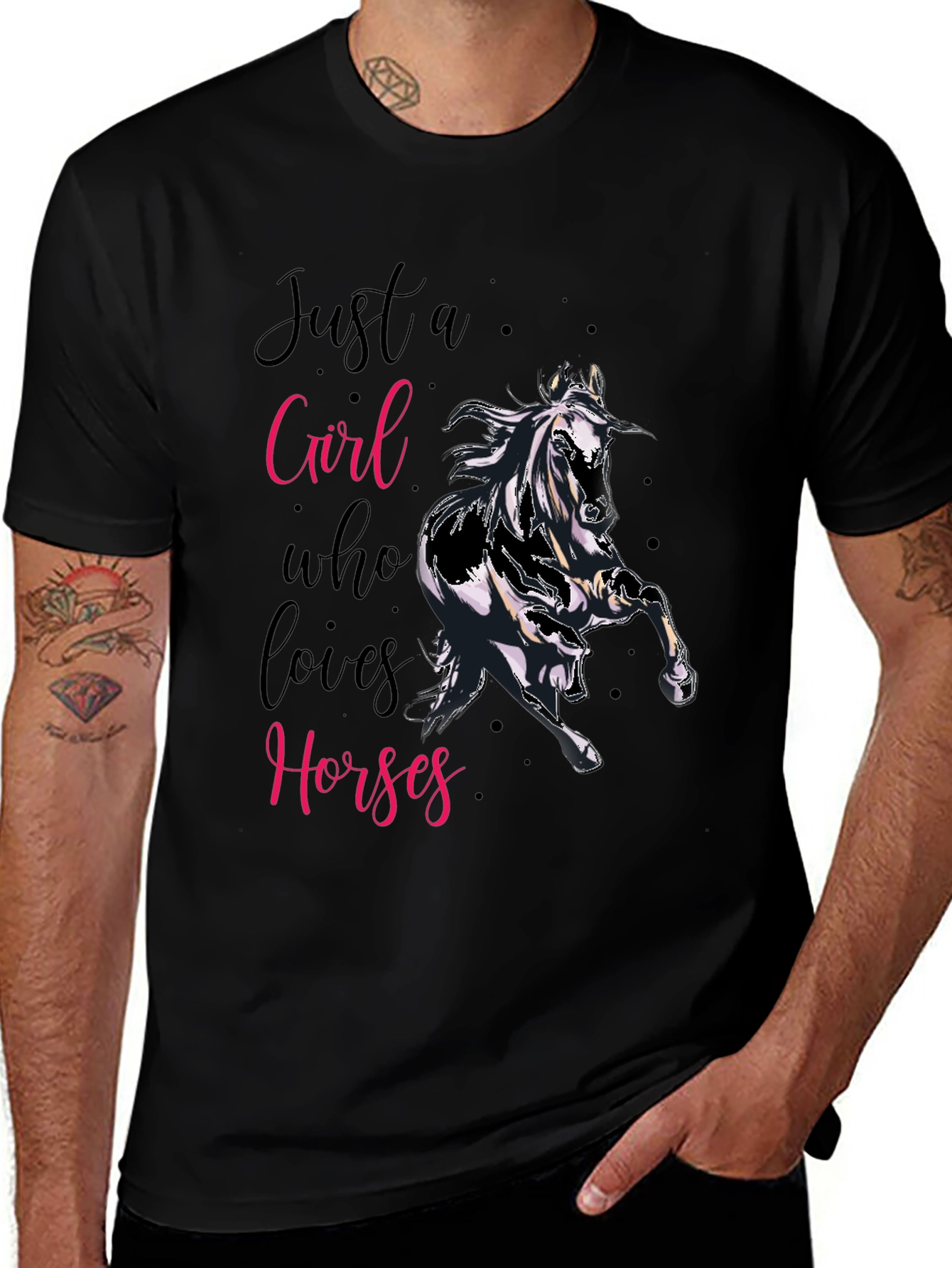 Variant 20 of Just A Girl Who Loves Horses Graphic Tee