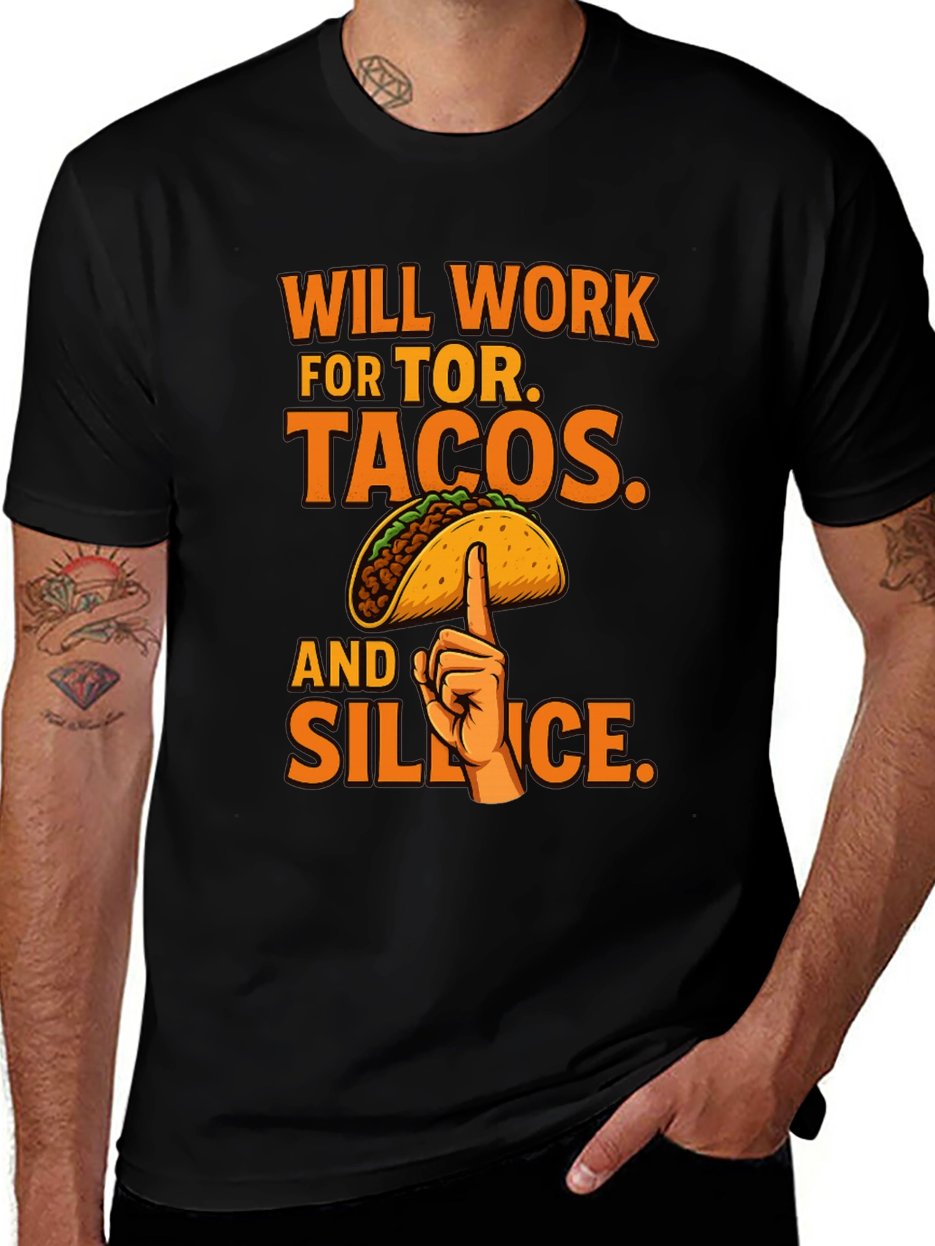 Variant 2 of Will Work For Tacos T-Shirt Funny Humor