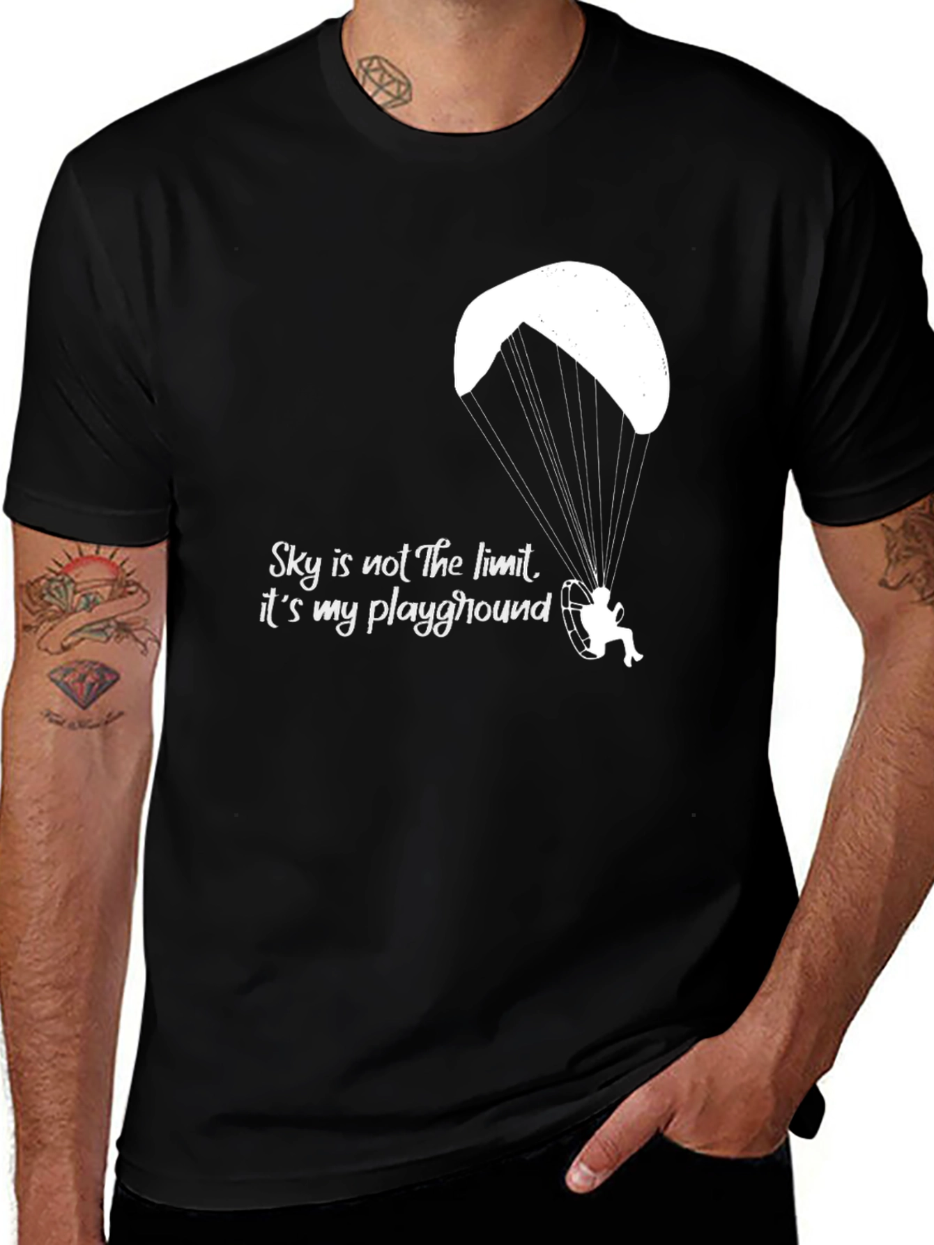 Variant 21 of Sky's My Playground Paragliding T-Shirt