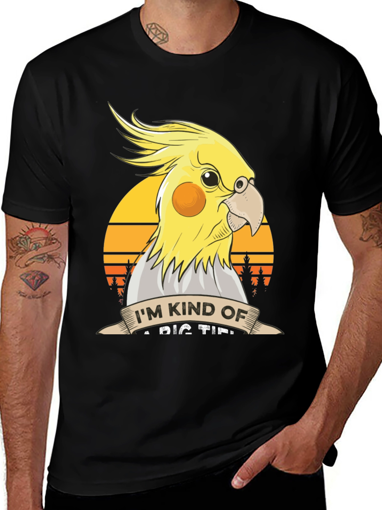 Black Cockatiel T-Shirt: Big Tipper Bird Lover Tee main image