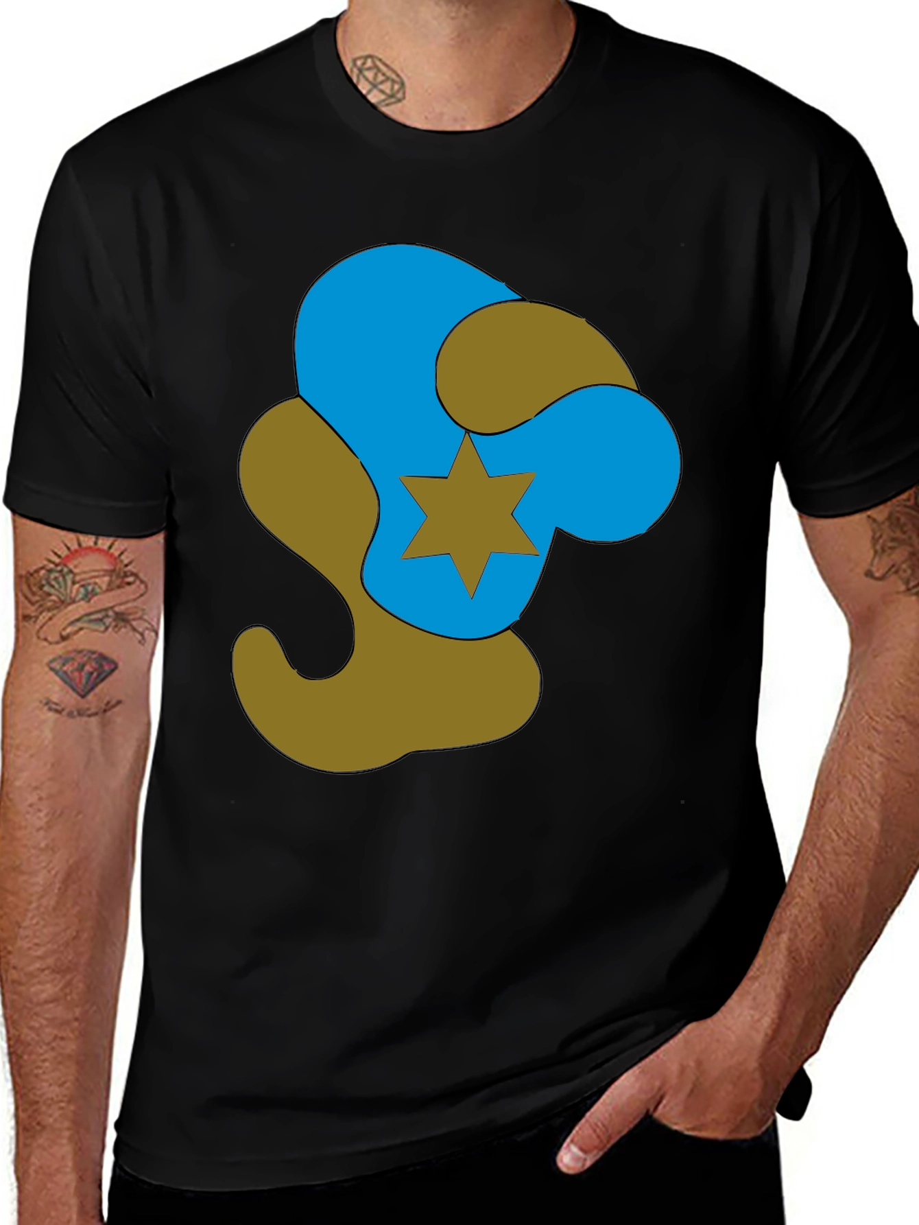 Variant 22 of Abstract Star Graphic Black T-Shirt