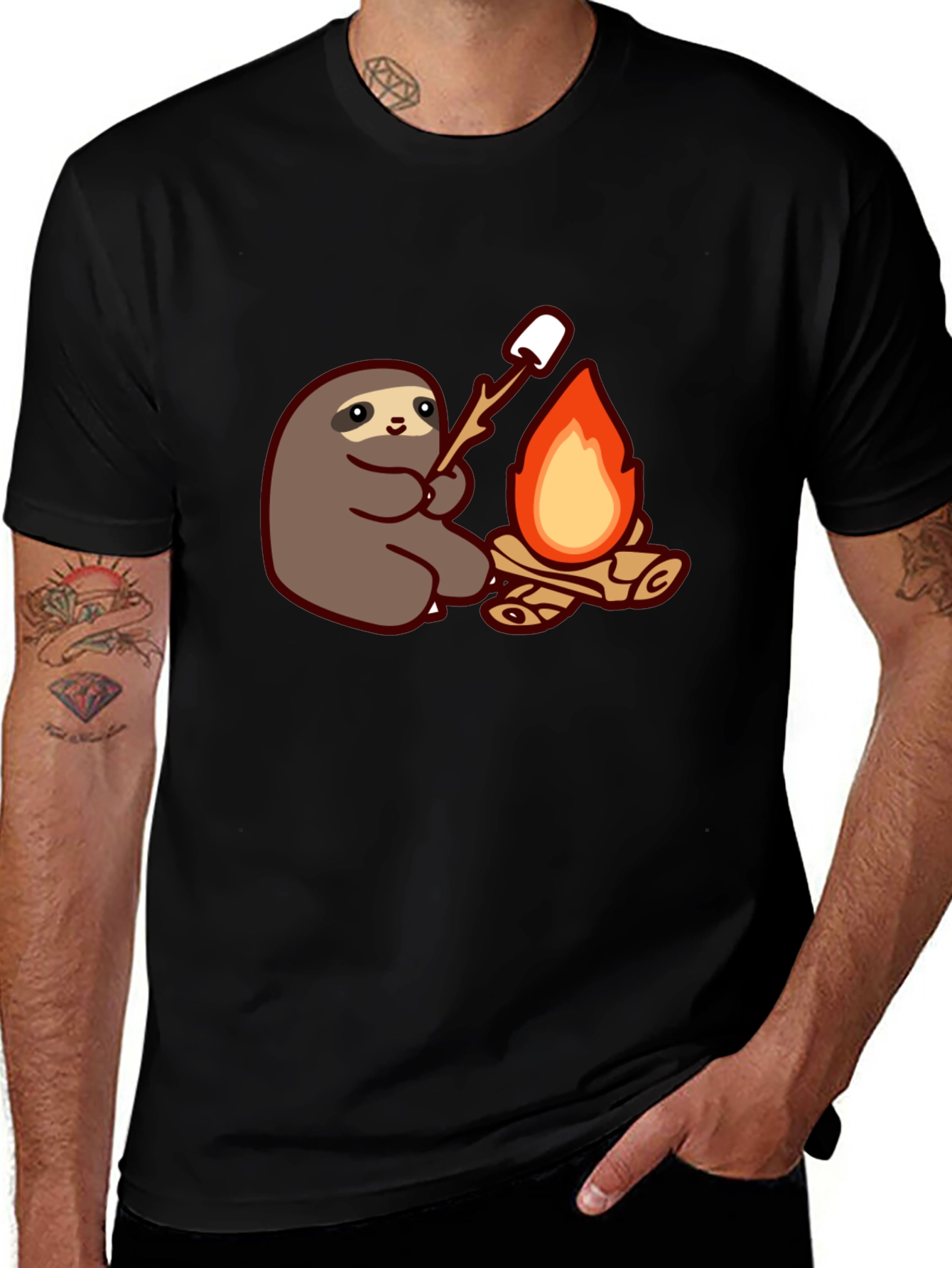 Variant 12 of Sloth Campfire T-Shirt: S'mores & Chill