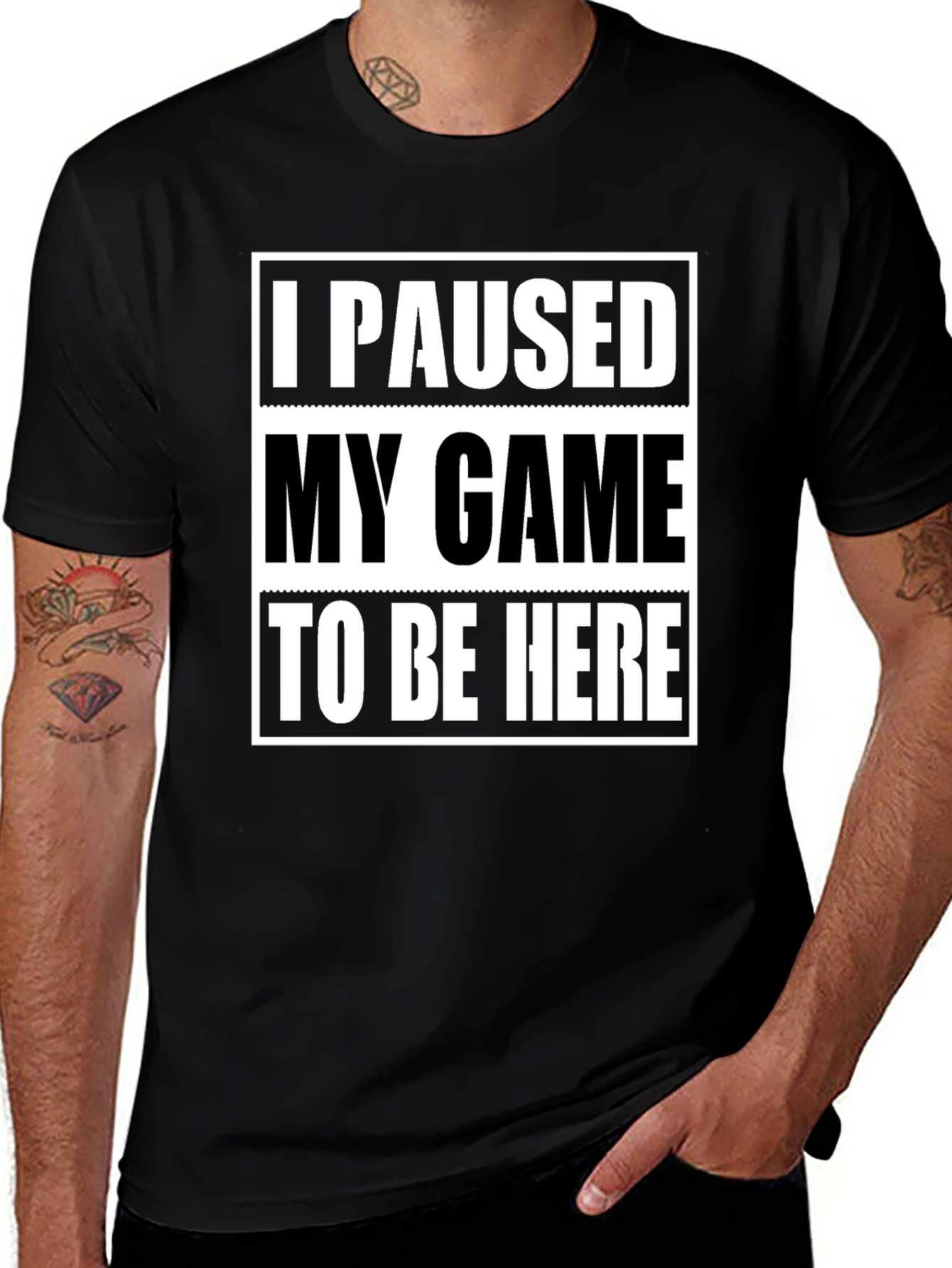 Variant 5 of I Paused My Game Black Graphic Tee
