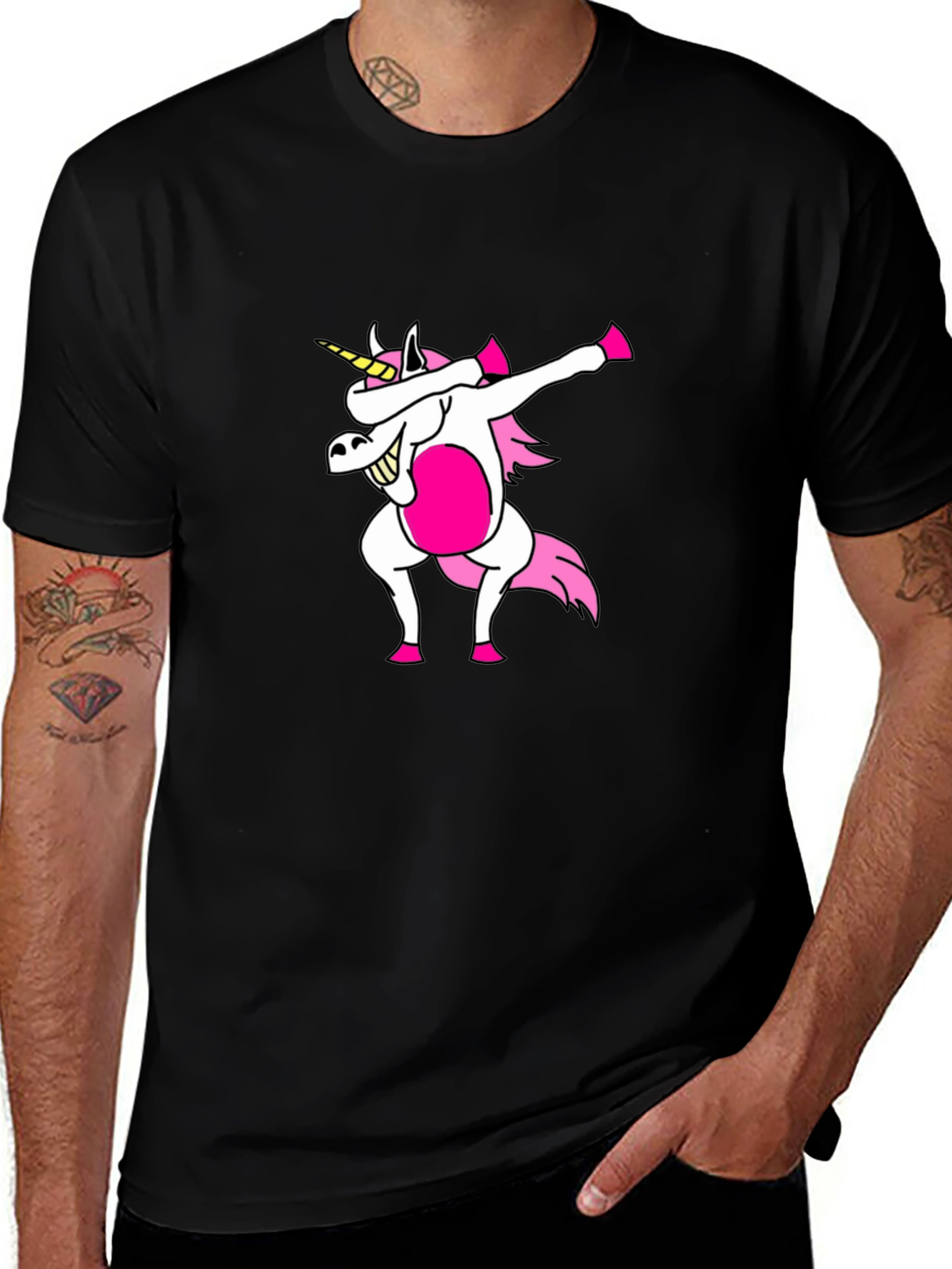 Variant 19 of Dabbing Unicorn Black Tee