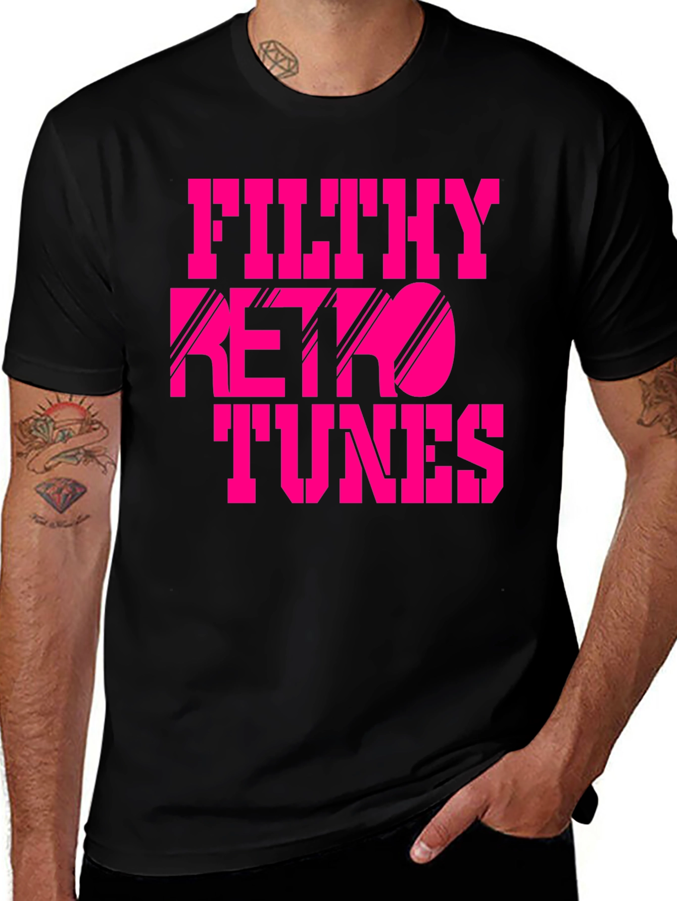 Filthy Retro Tunes Graphic Black T-Shirt