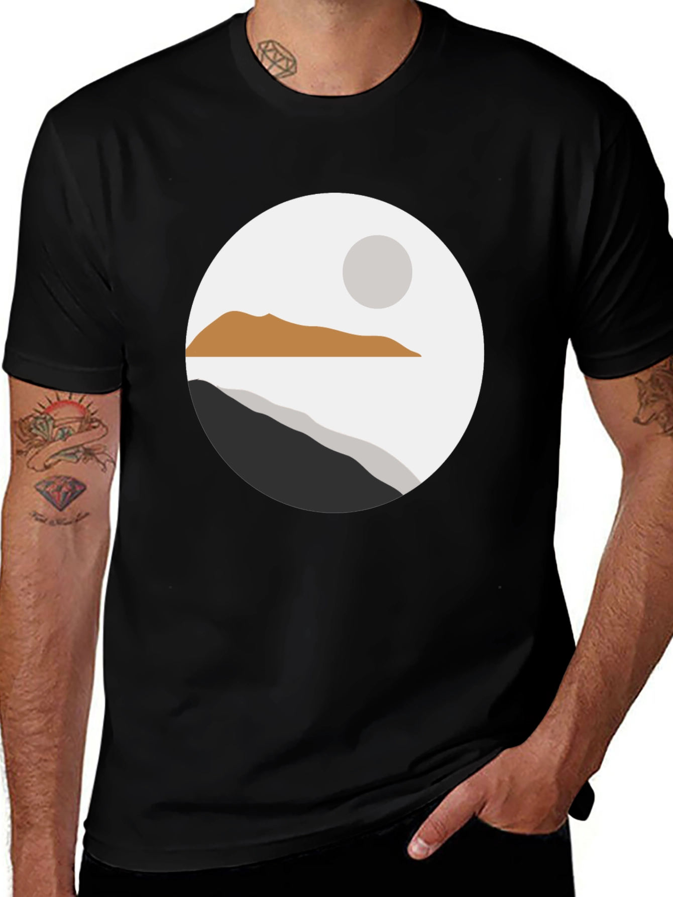 Variant 4 of Minimalist Mountain Landscape Graphic Tee - Unisex