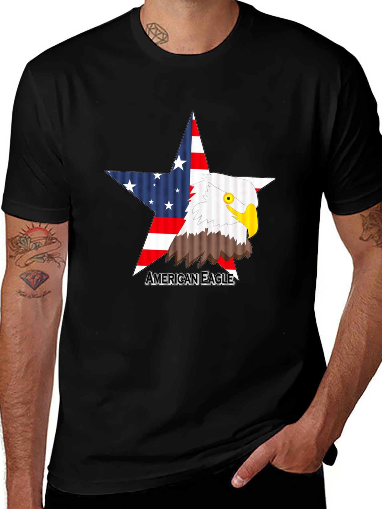 American Eagle Star Graphic Tee - Patriotic Design