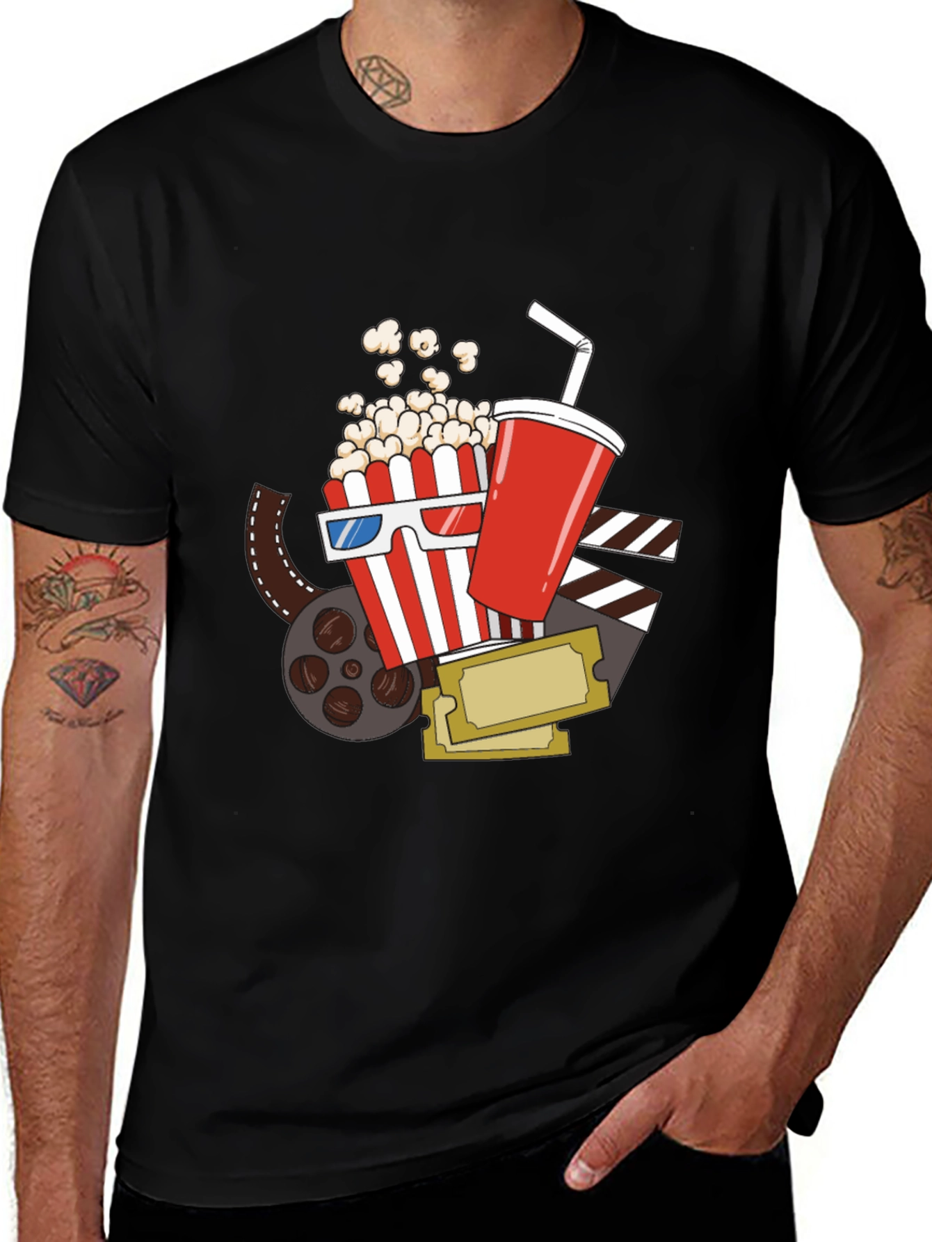 Movie Night T-Shirt - Popcorn, Soda, 3D Glasses