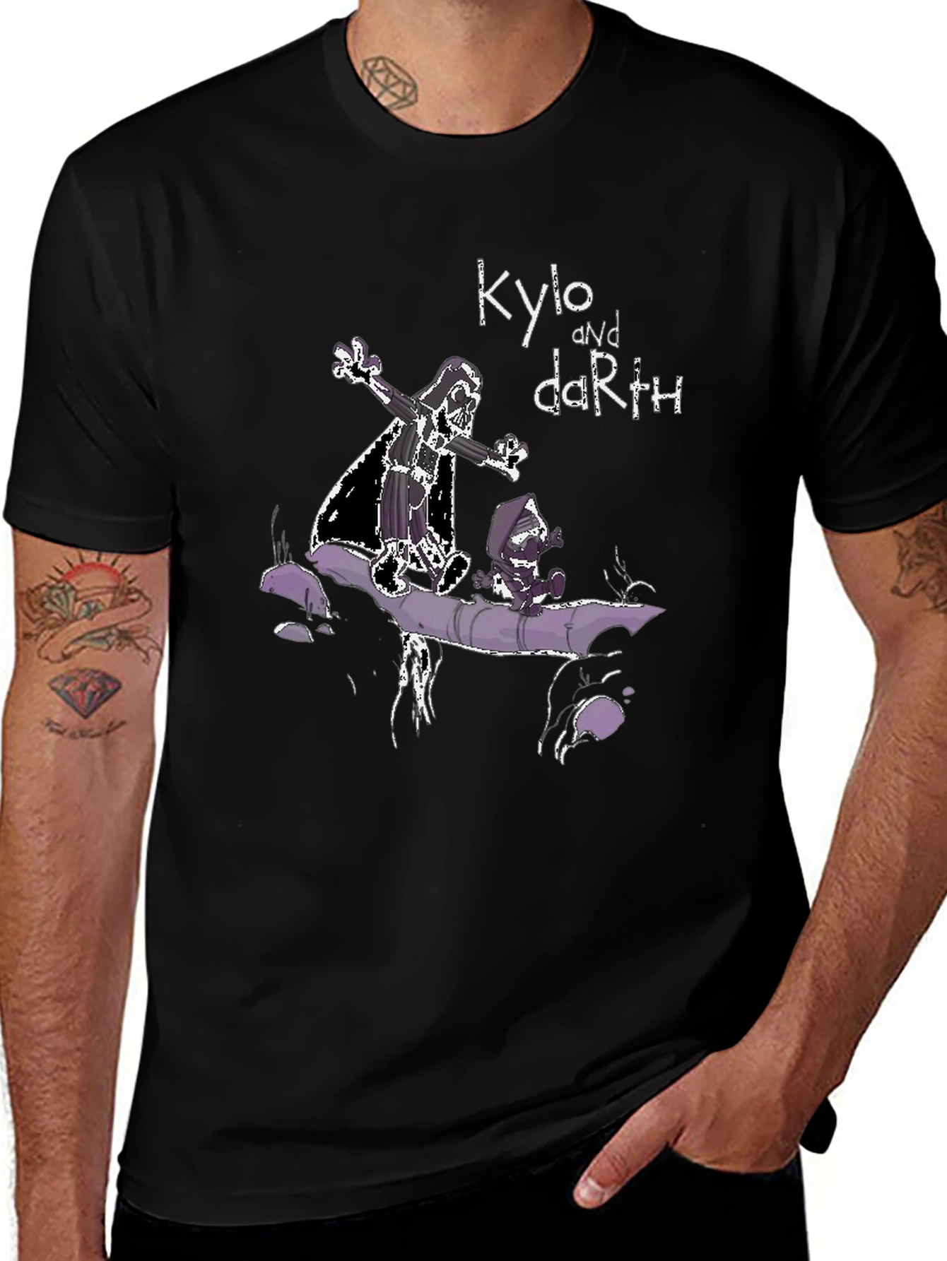 Kylo and Darth Cartoon Black T-Shirt