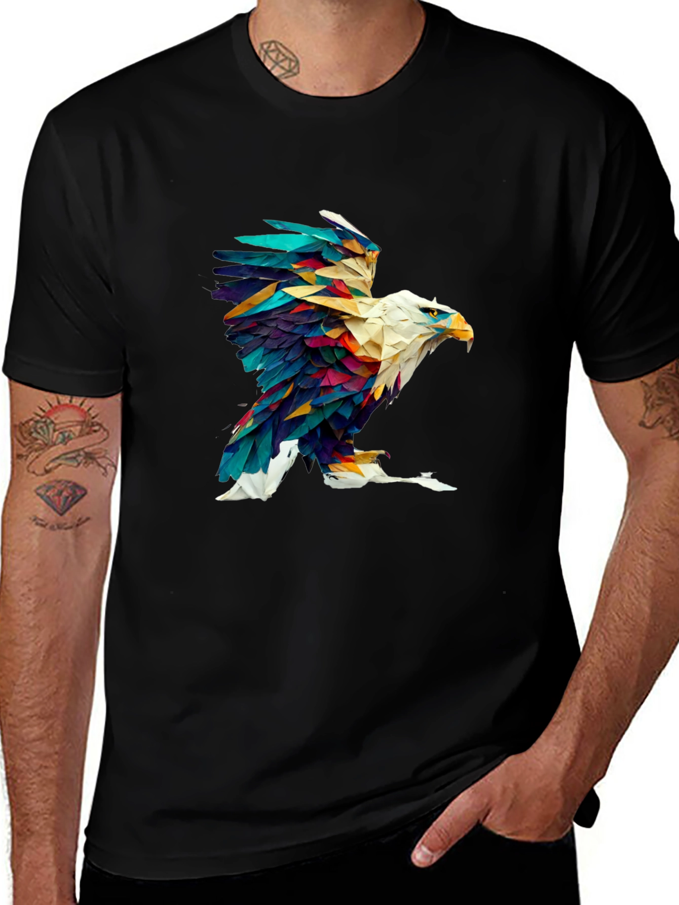 Variant 25 of Abstract Eagle Graphic Black Tee