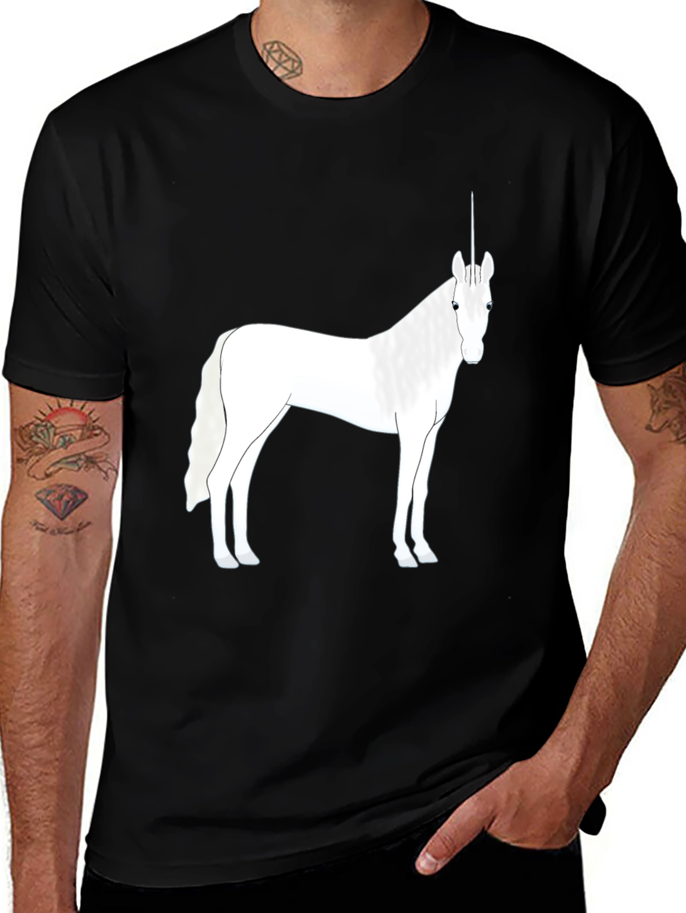 Unicorn Graphic Tee - Black Cotton Blend