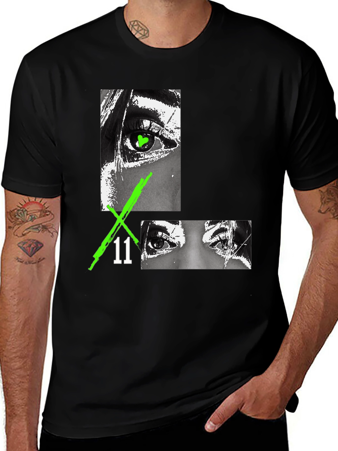 Variant 2 of Edgy Eye Graphic Black T-Shirt