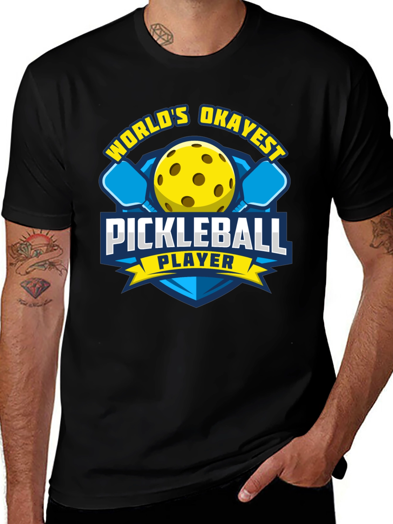 Variant 26 of World's Okayest Pickleball Player T-Shirt