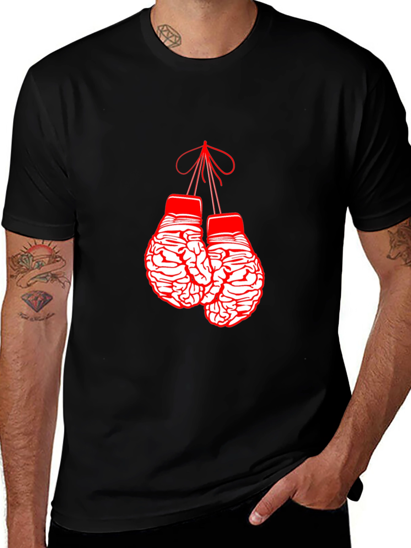 Variant 22 of Brain Boxing Gloves Graphic Tee