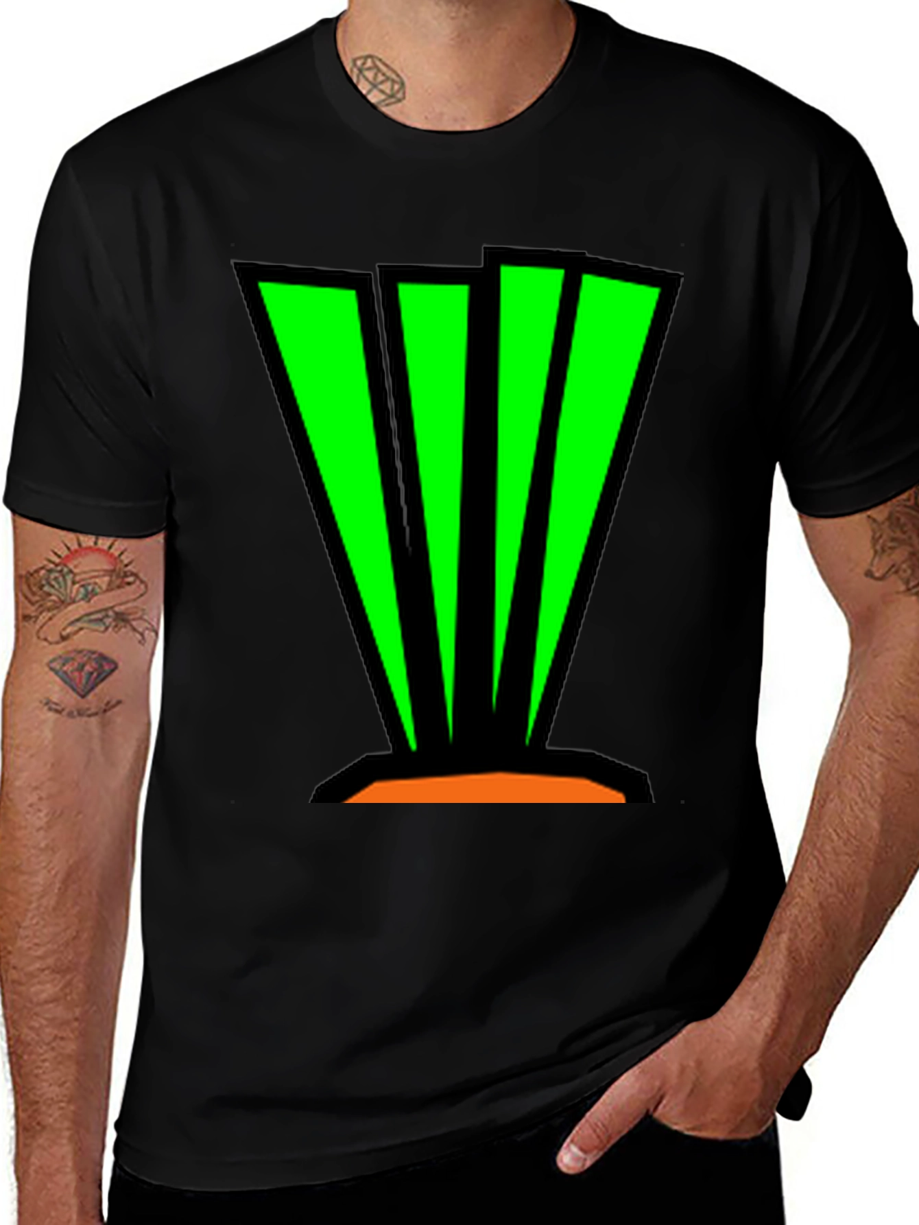 Variant 10 of Abstract Graphic Tee - Bold Green Design