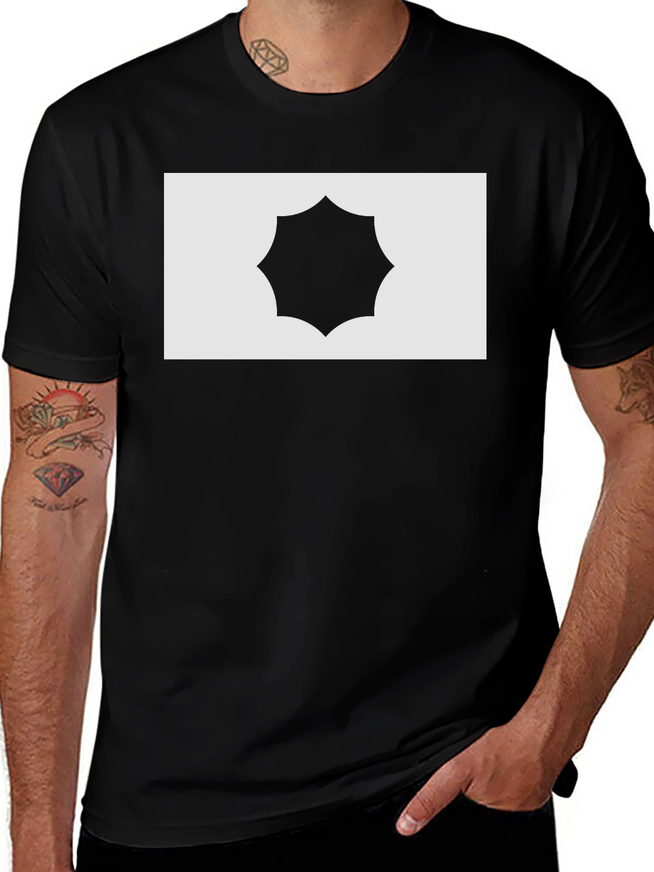 Variant 17 of Geometric Graphic Tee - Stylish Black Cotton T-Shirt