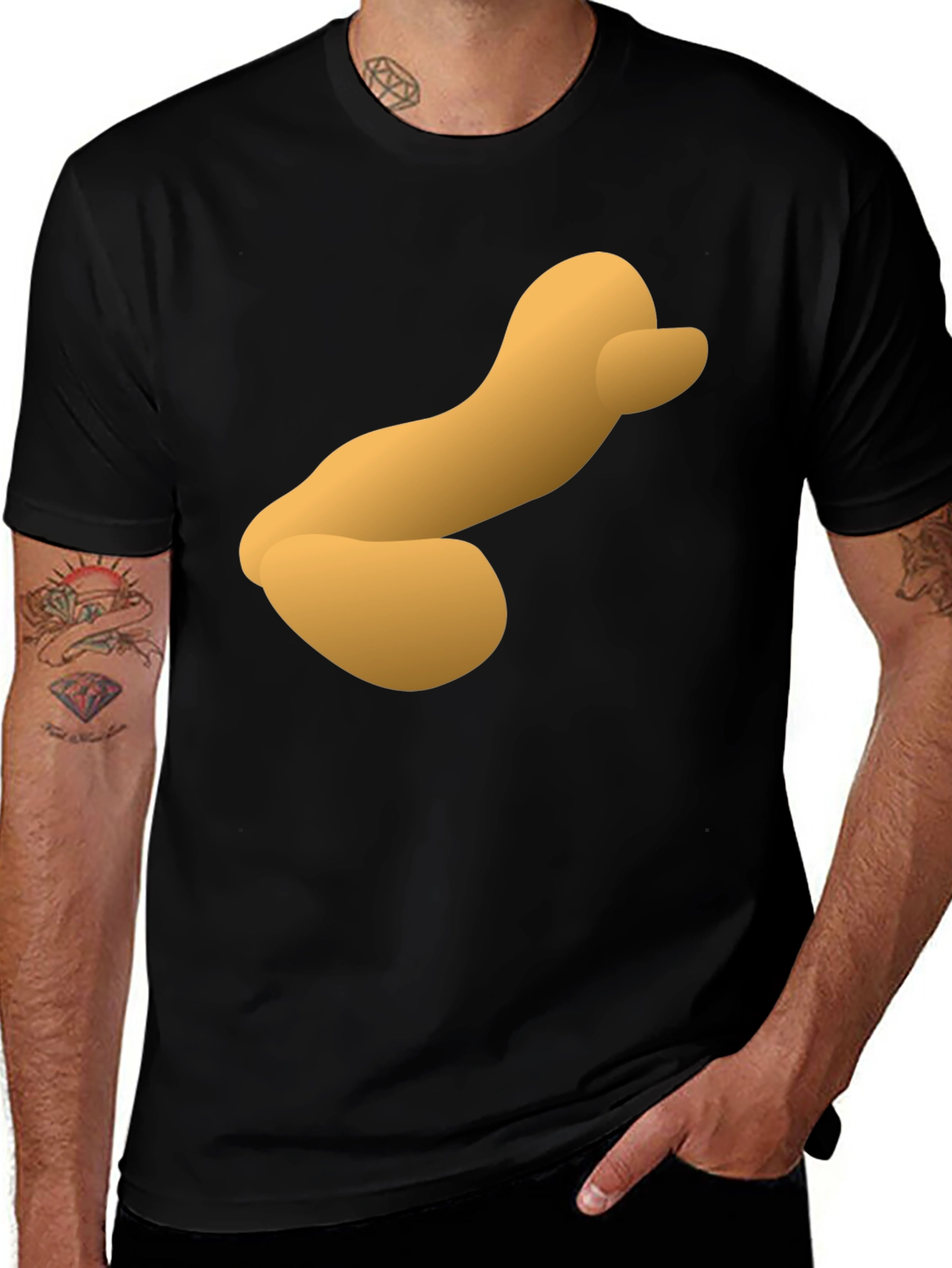 Variant 9 of Novelty Pretzel Graphic T-Shirt - Black