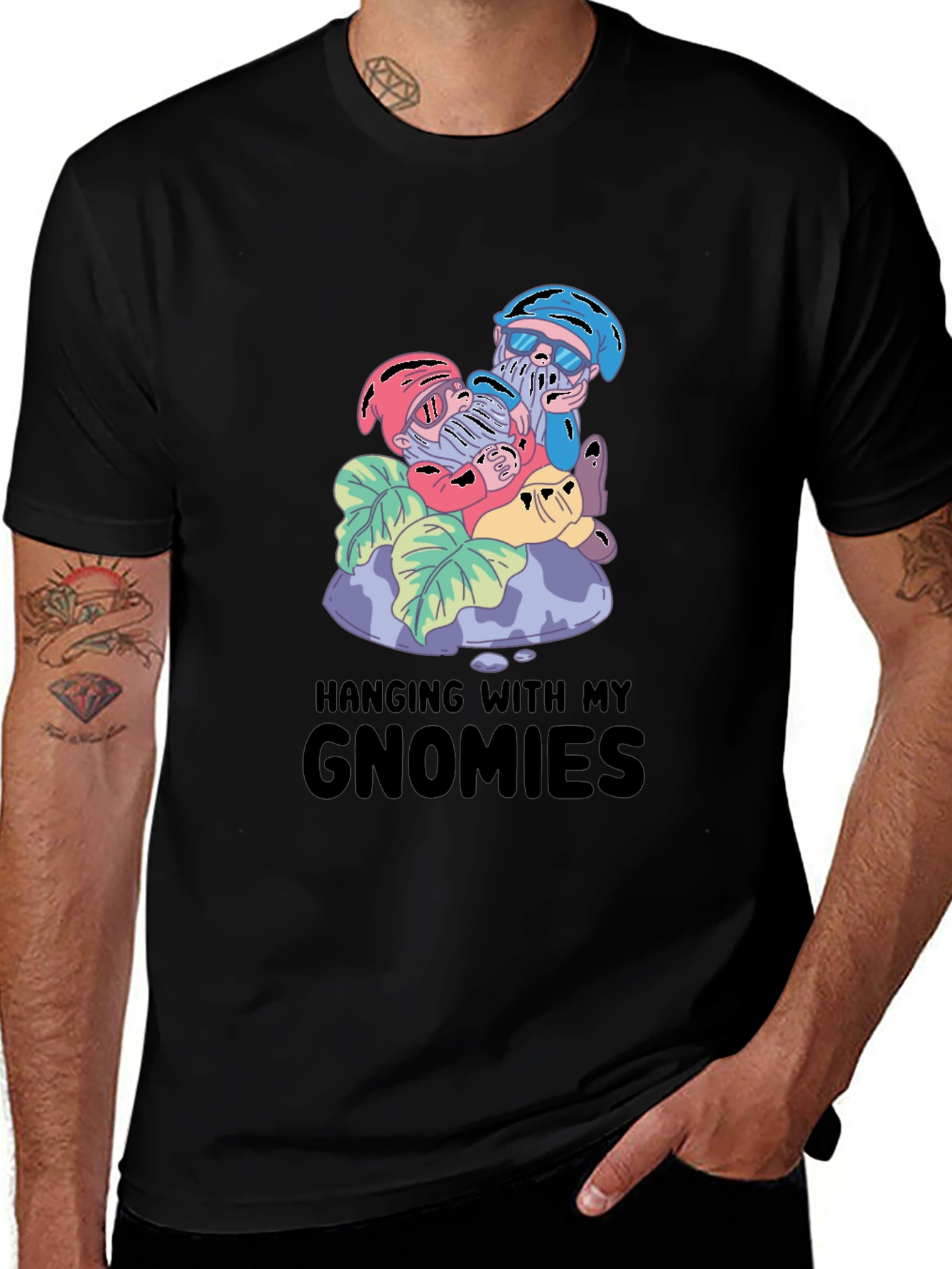 Variant 15 of Funny Gnomies Graphic T-Shirt - Hanging with My Gnomies