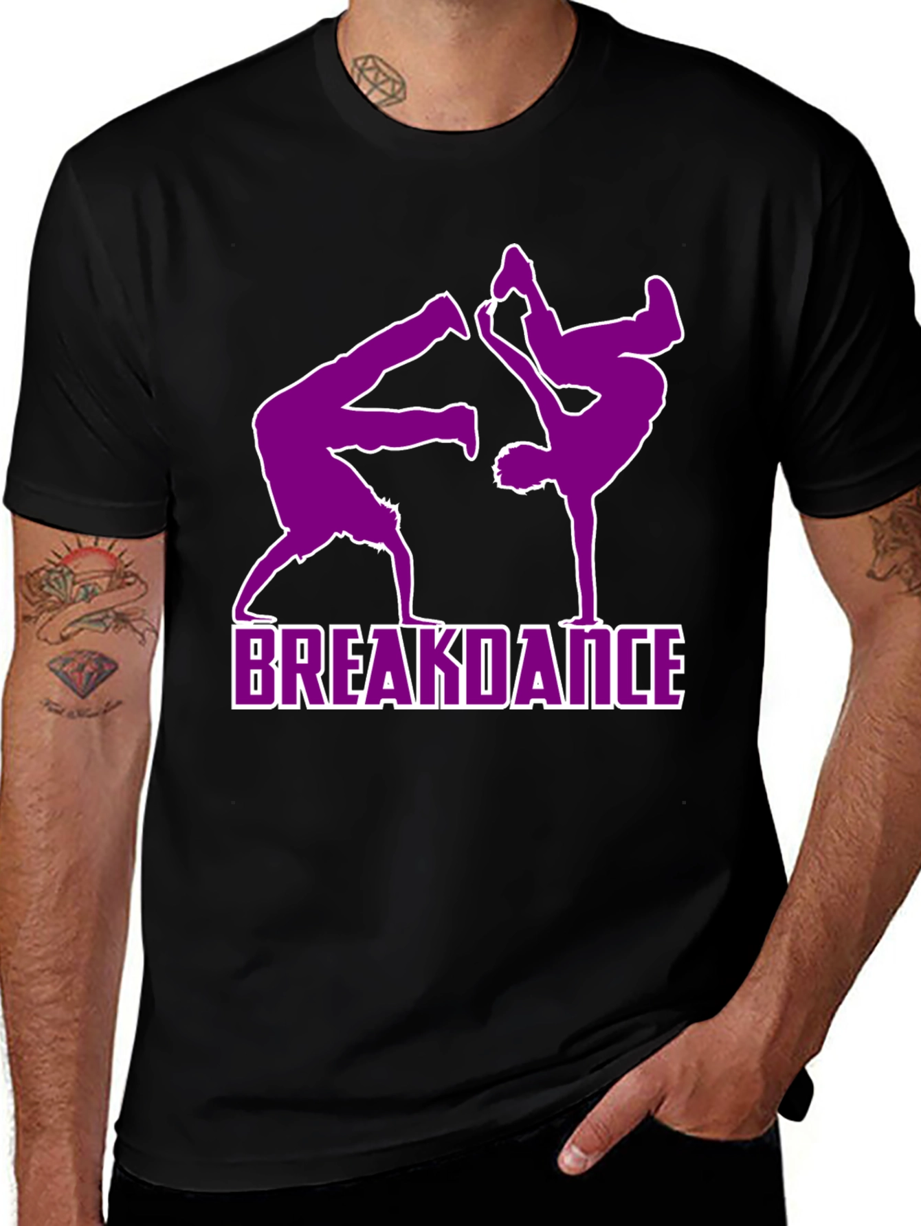 Variant 29 of Breakdance Graphic T-Shirt - Cool Black Tee