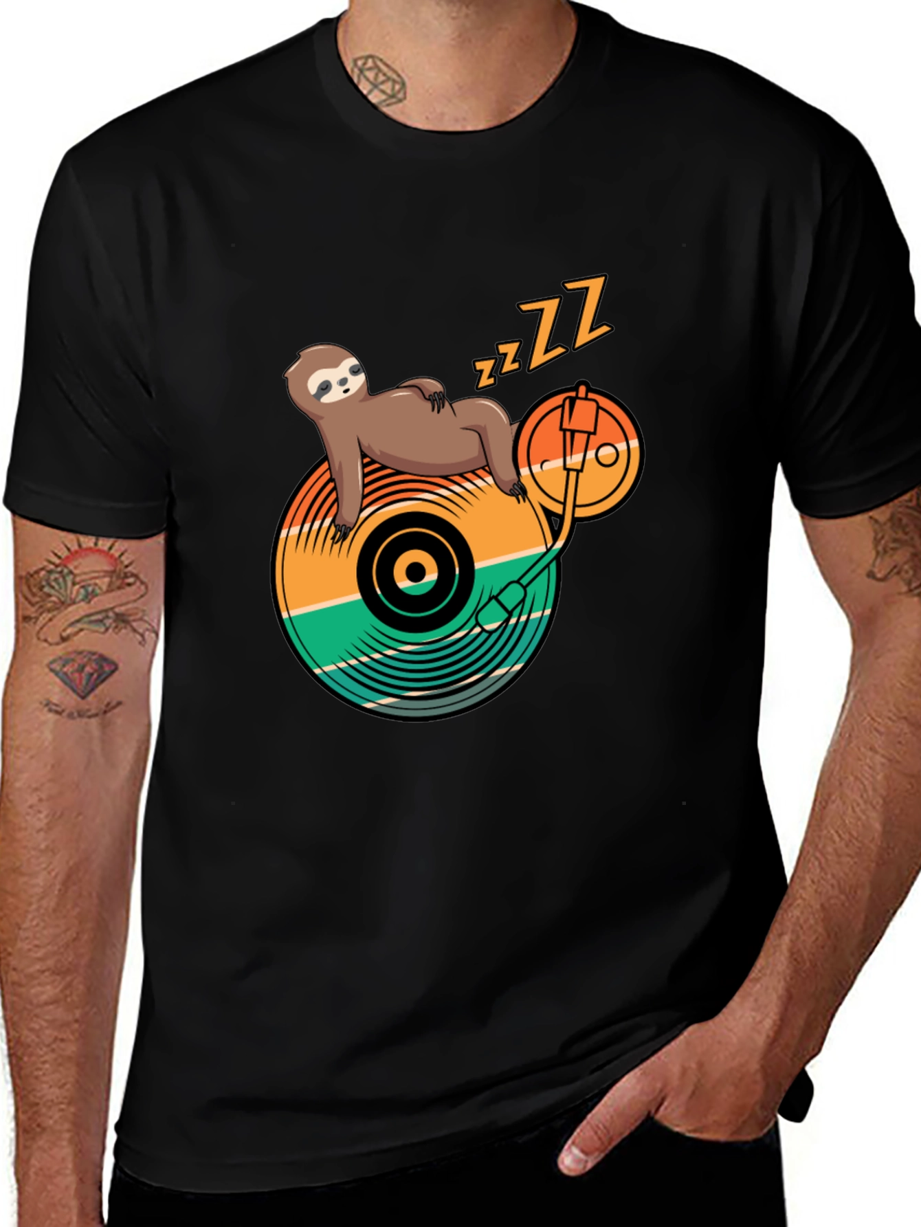 Variant 18 of Sloth DJ T-Shirt - Lazy Beats Tee