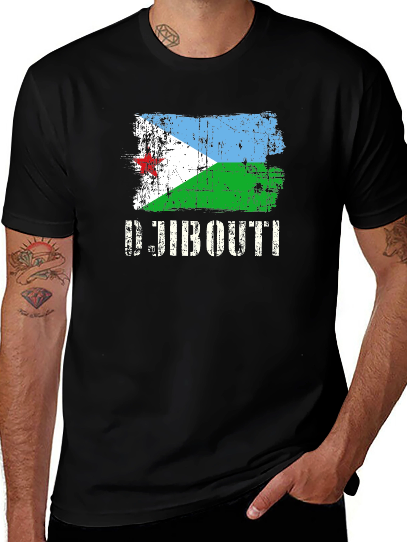 Variant 21 of Djibouti Flag T-Shirt
