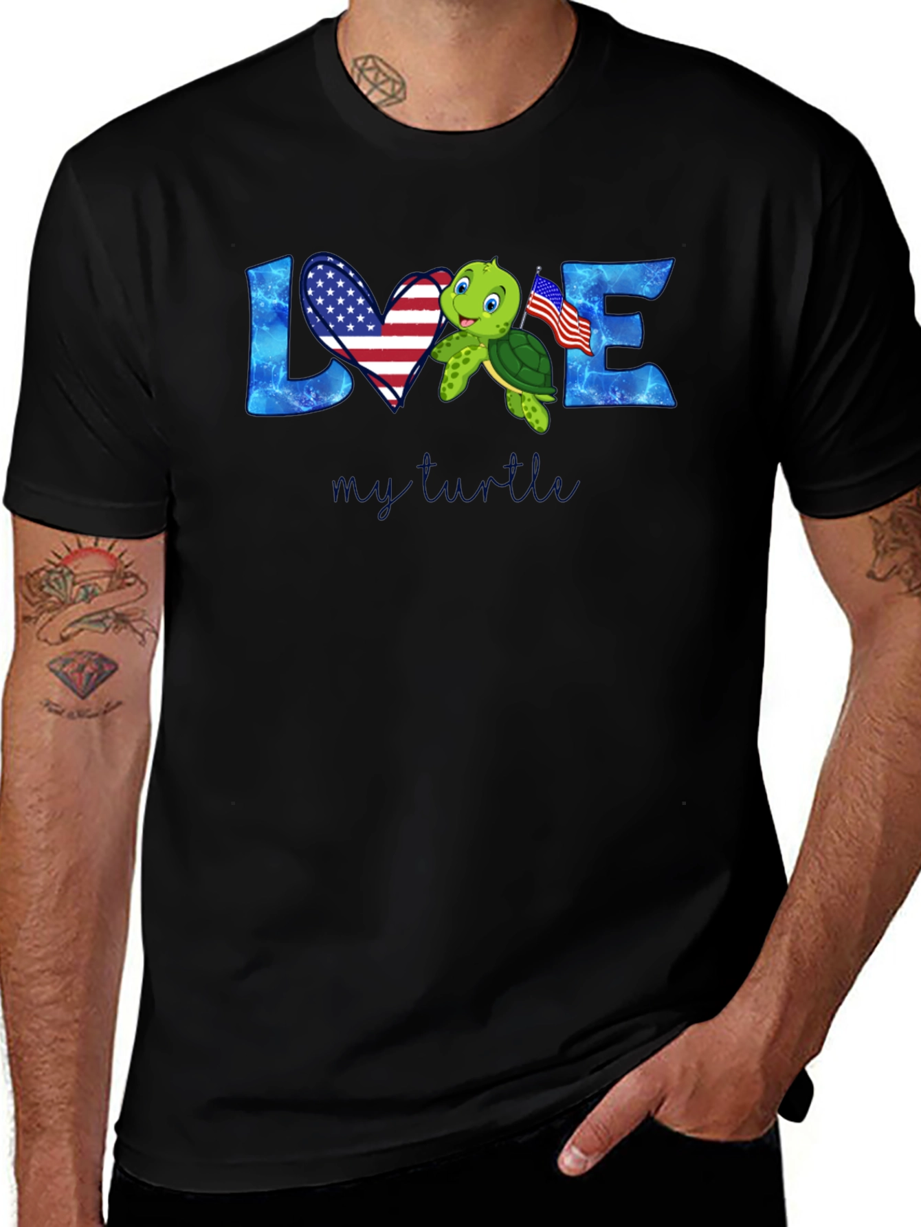 Variant 20 of Patriotic Turtle Love T-Shirt