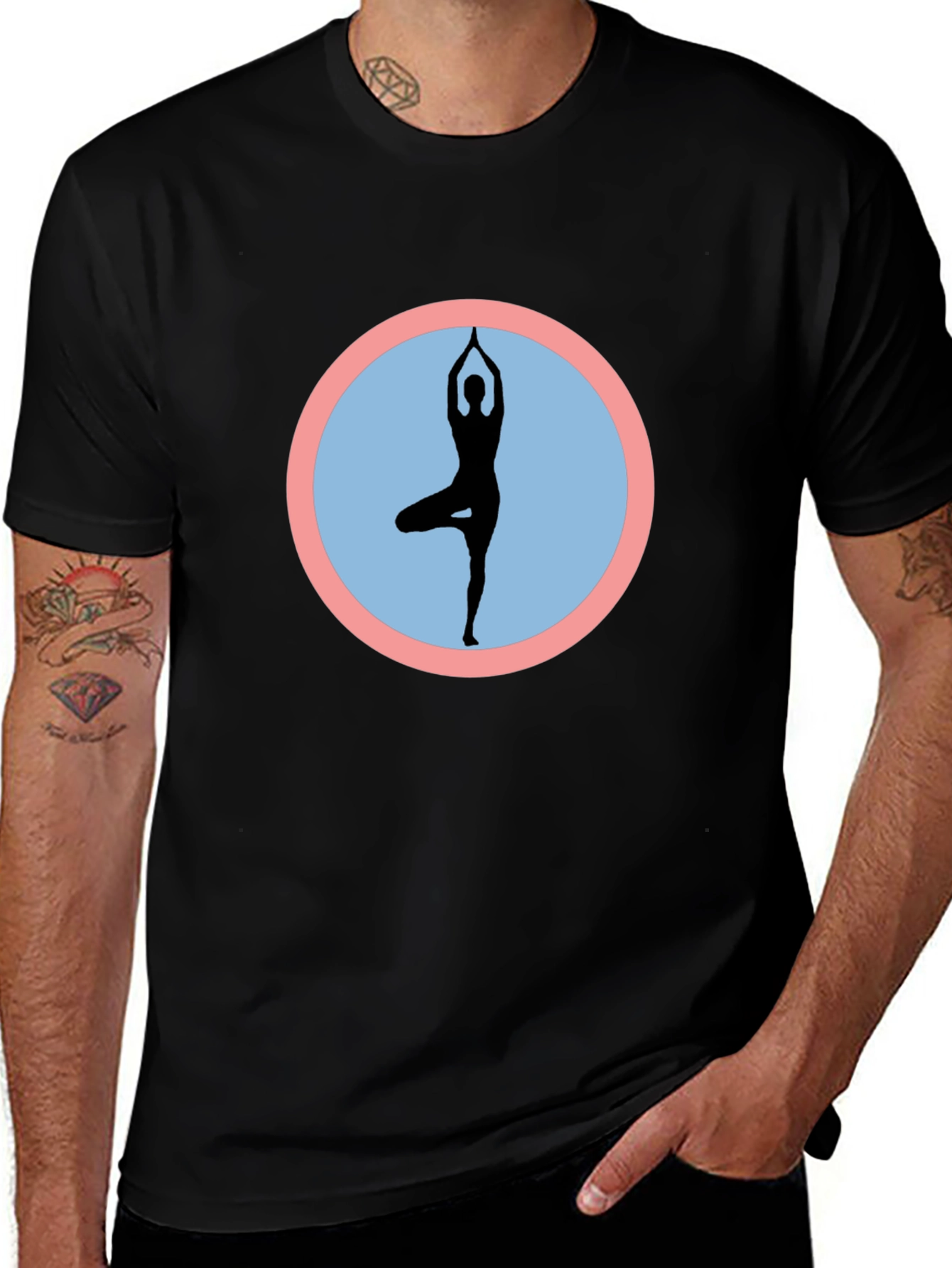 Variant 20 of Yoga Pose Graphic Black T-Shirt