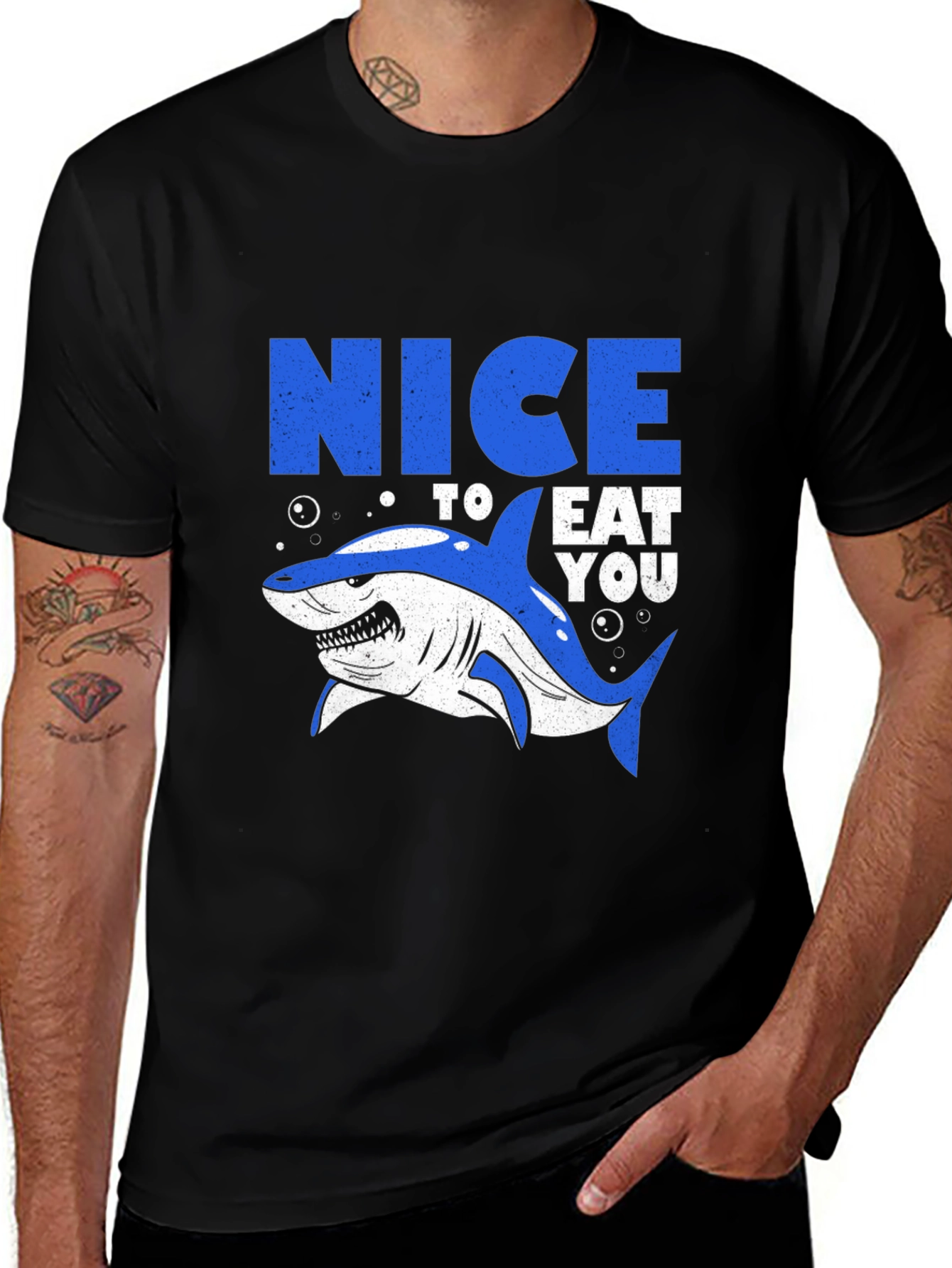Variant 30 of Nice to Eat You Shark Graphic T-Shirt