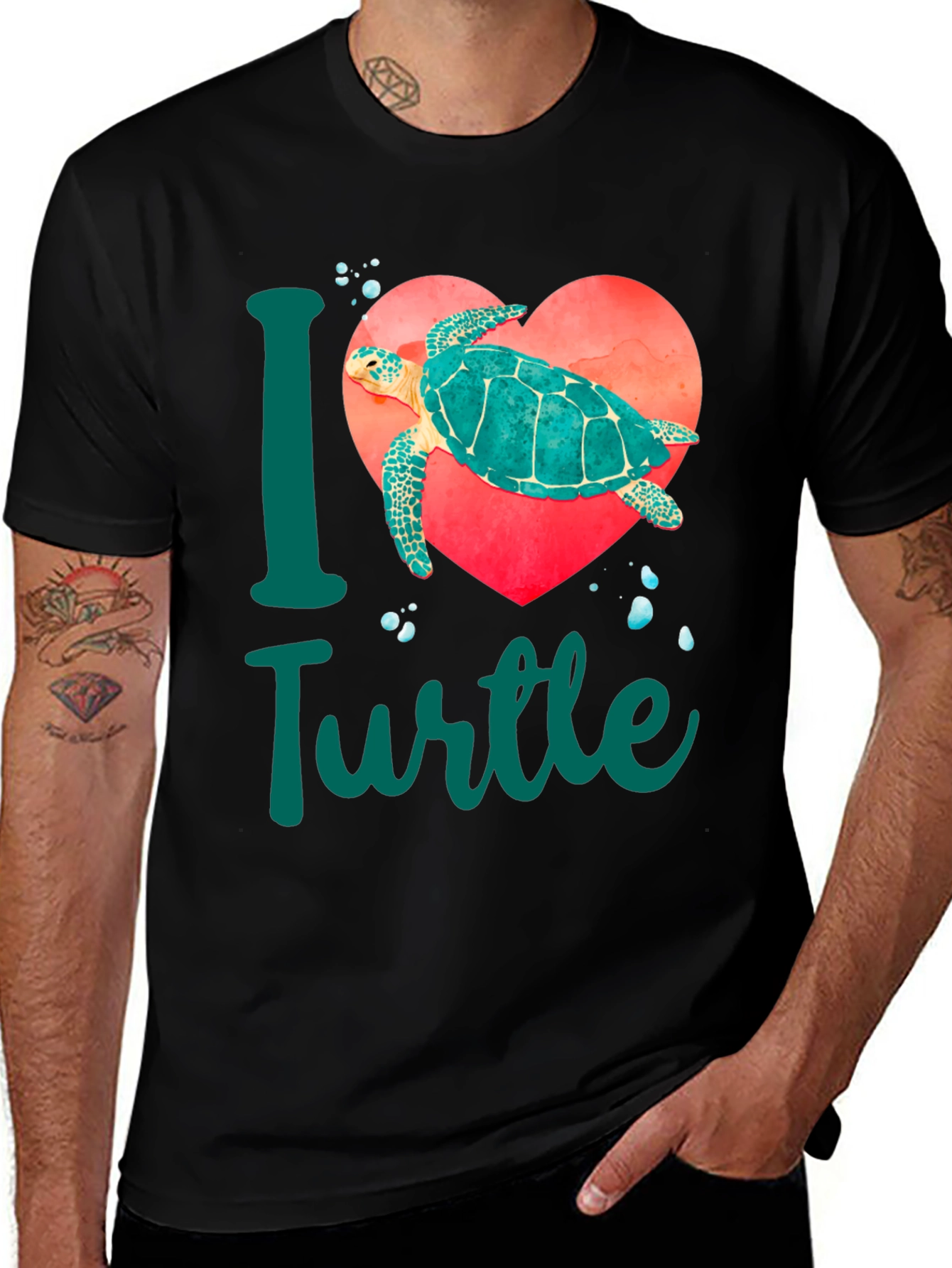 Variant 26 of I Love Turtles T-Shirt - Sea Turtle Heart Tee