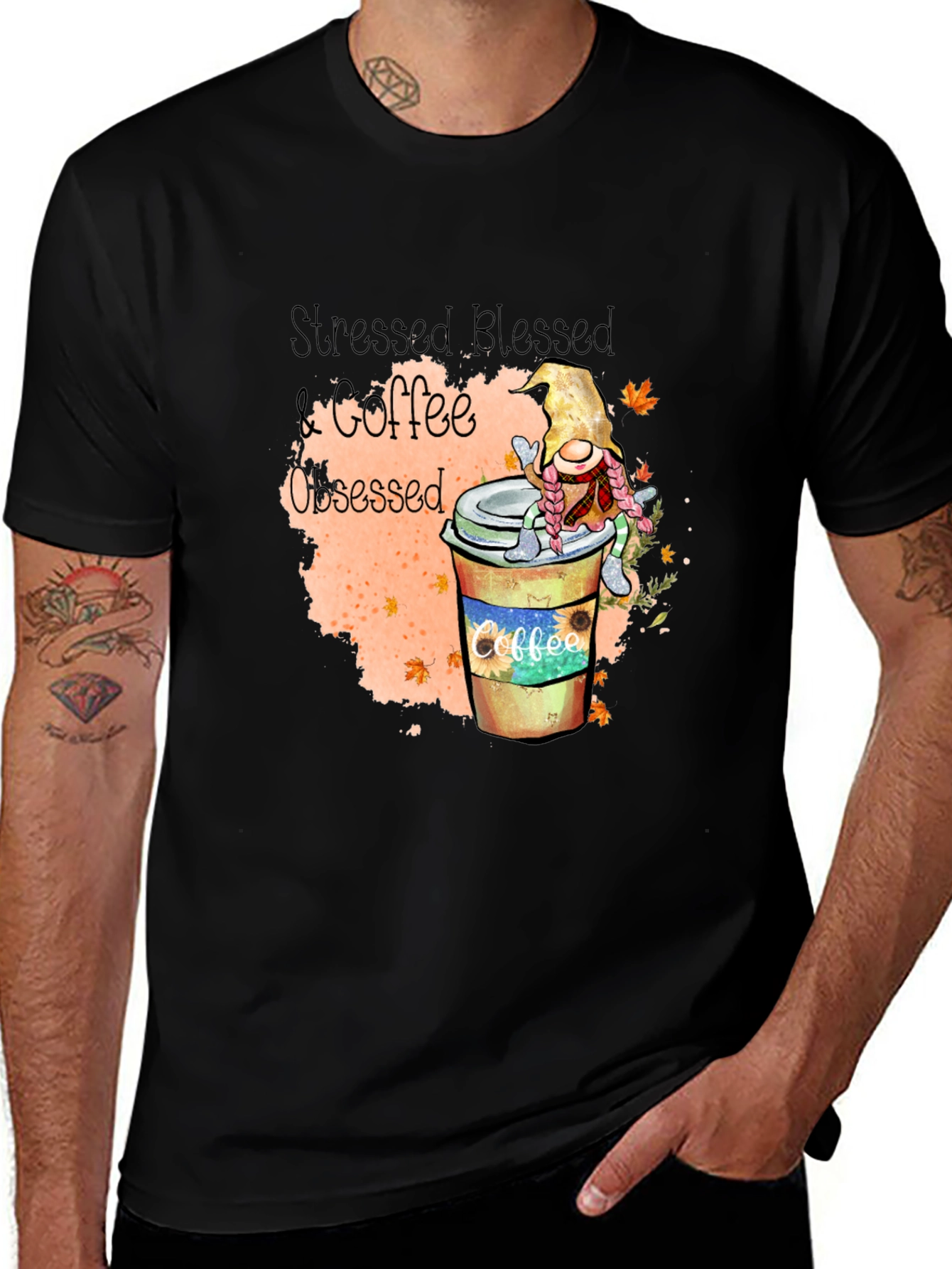 Variant 30 of Stressed Blessed & Coffee Obsessed T-Shirt