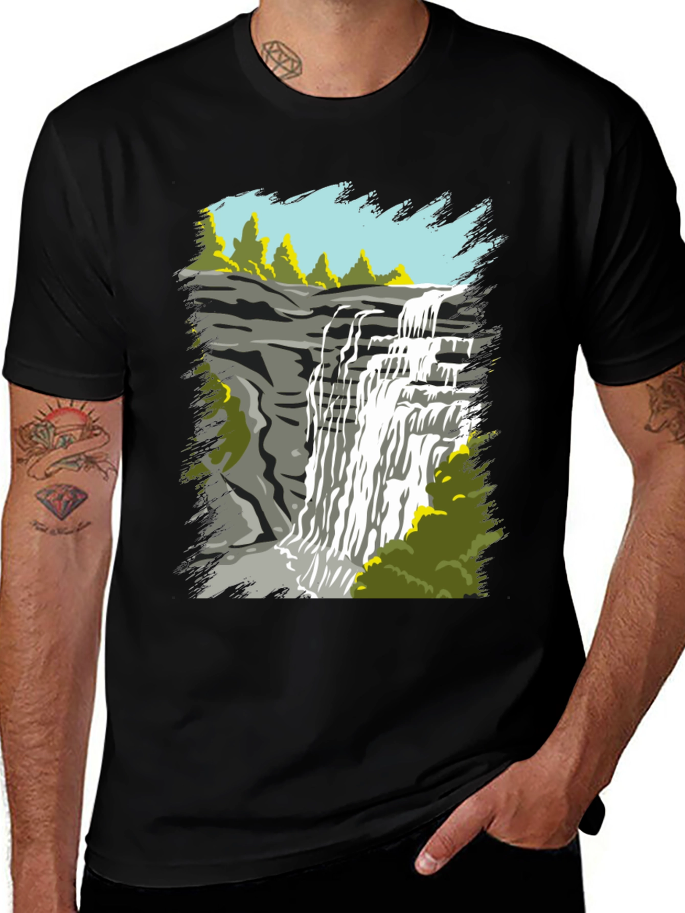 Variant 3 of Waterfall Graphic Tee - Nature Lover's T-Shirt