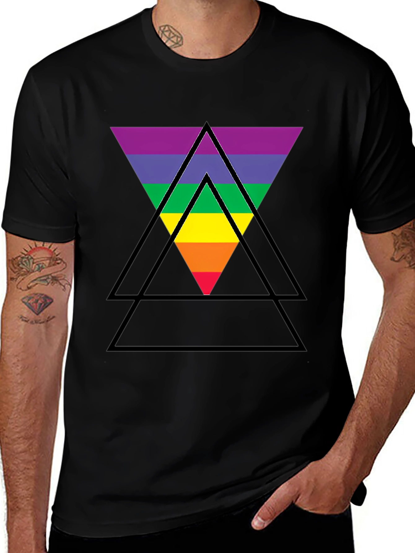 Rainbow Triangle Graphic T-Shirt - Pride LGBTQ+ Tee