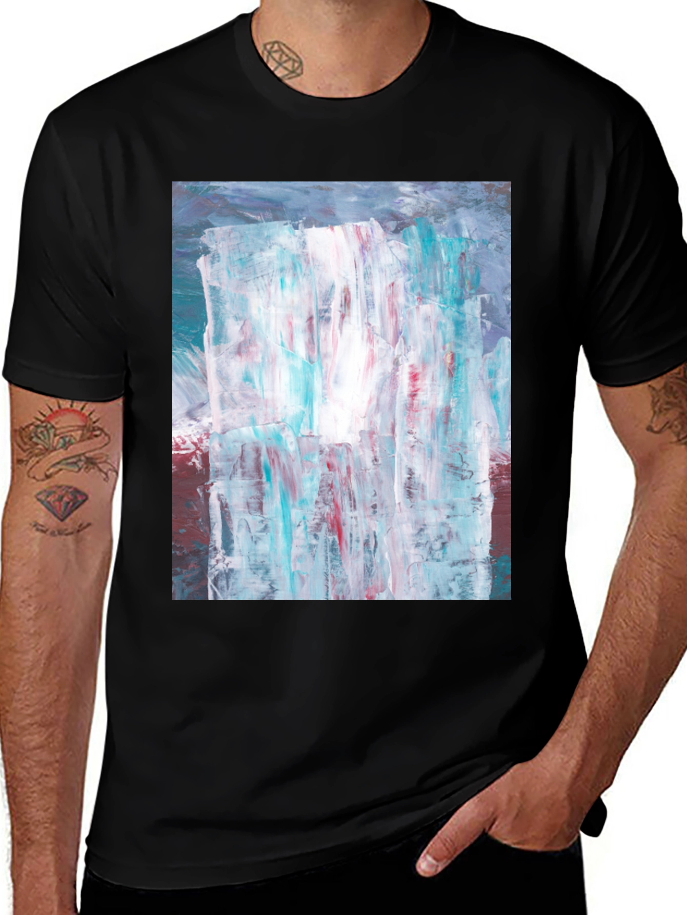 Abstract Art Print Black T-Shirt