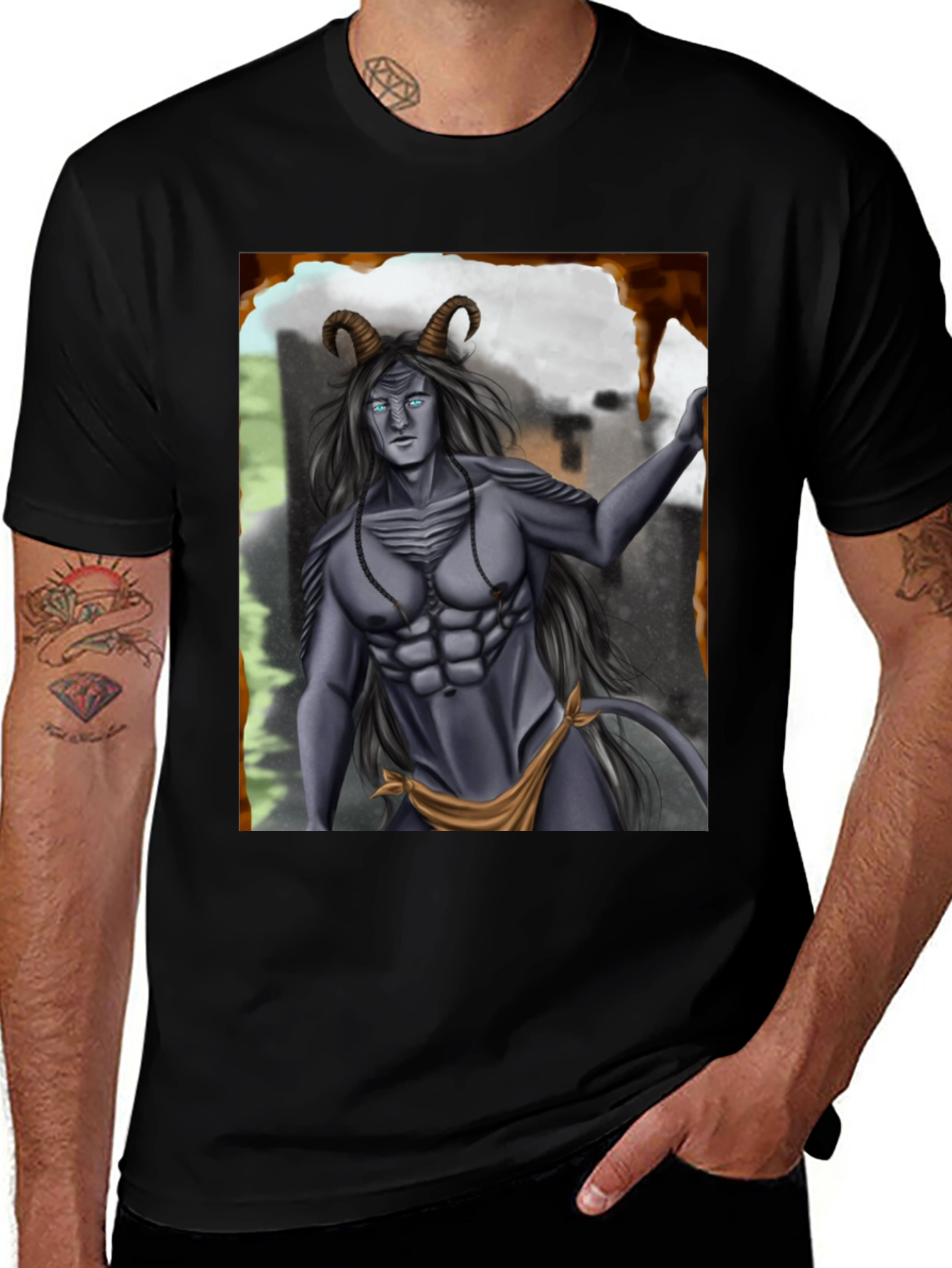Variant 19 of Horned Demon Graphic Tee - Fantasy Creature T-Shirt