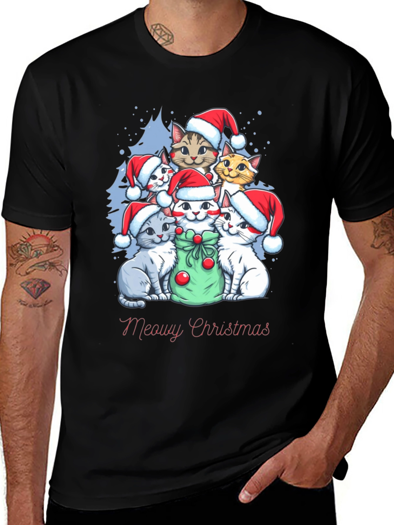Variant 30 of Meowy Christmas Cats Holiday T-Shirt