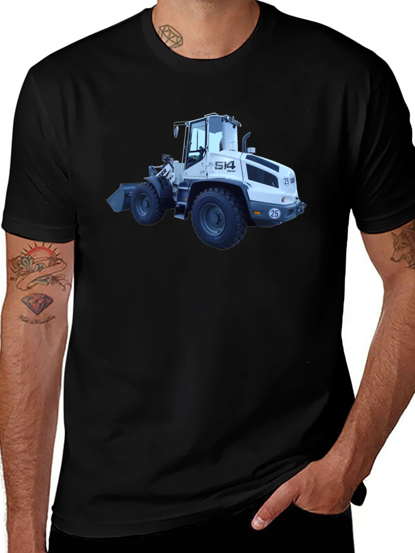 Variant 13 of Bulldozer Graphic T-Shirt - Heavy Duty Style