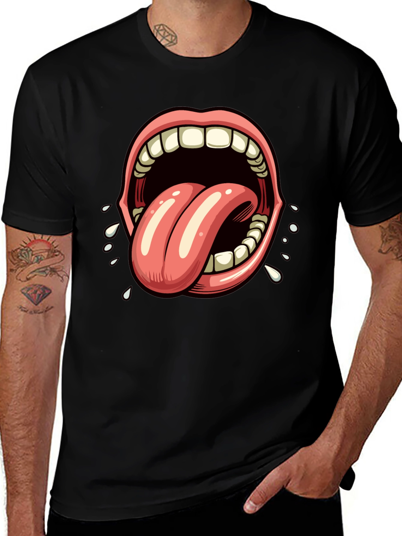 Variant 30 of Open Mouth Tongue Out Graphic Tee