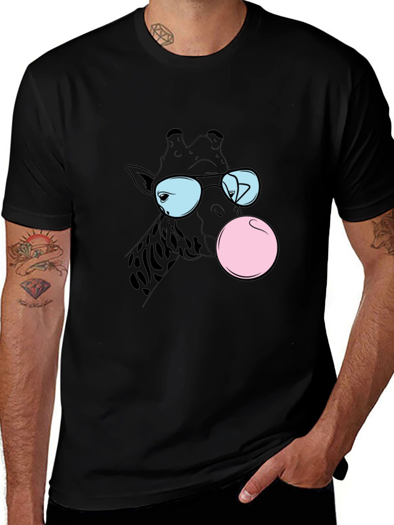 Variant 28 of Cool Giraffe Bubble Gum Graphic Tee