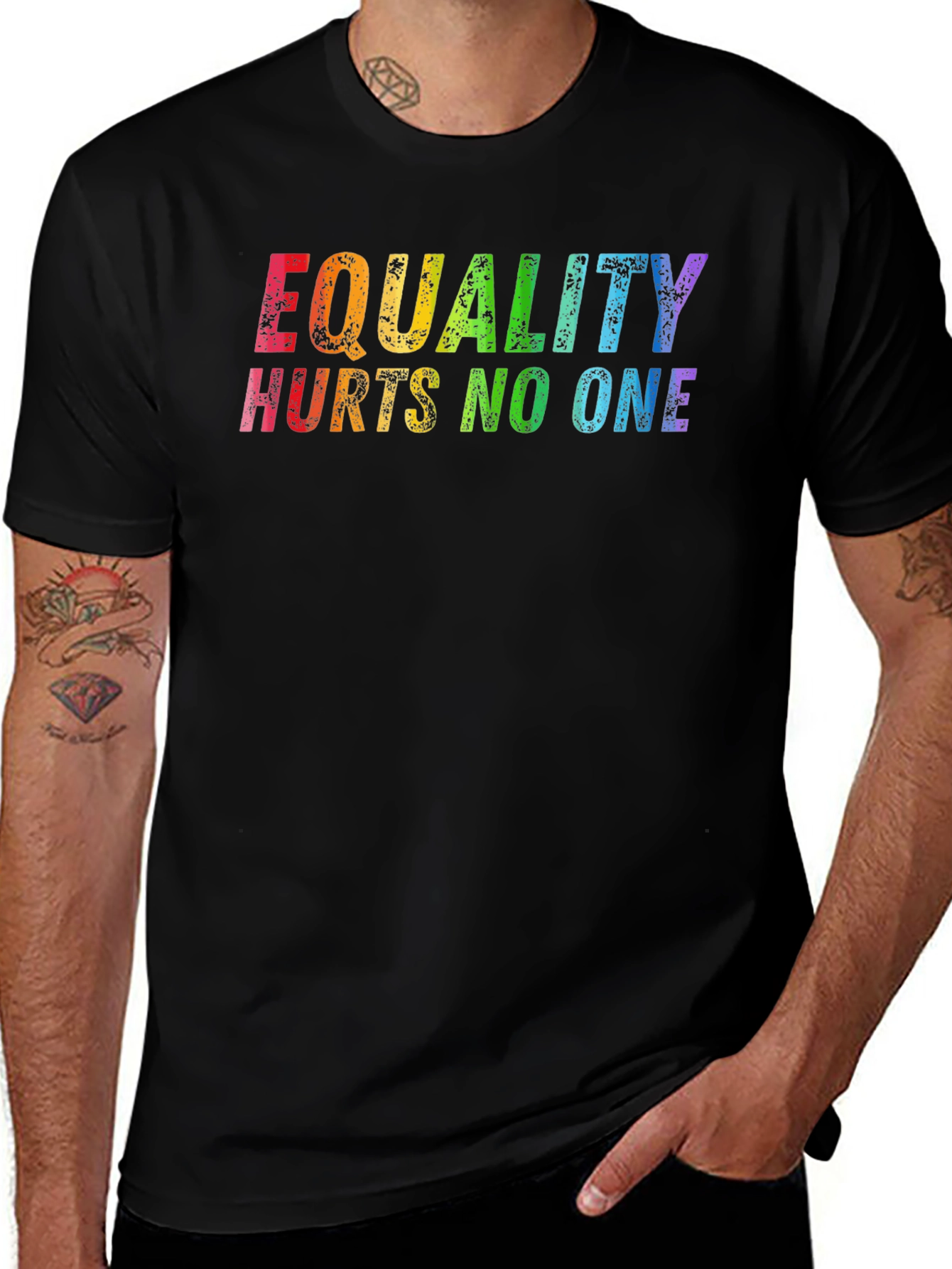 Variant 15 of Equality Hurts No One Rainbow Pride T-Shirt